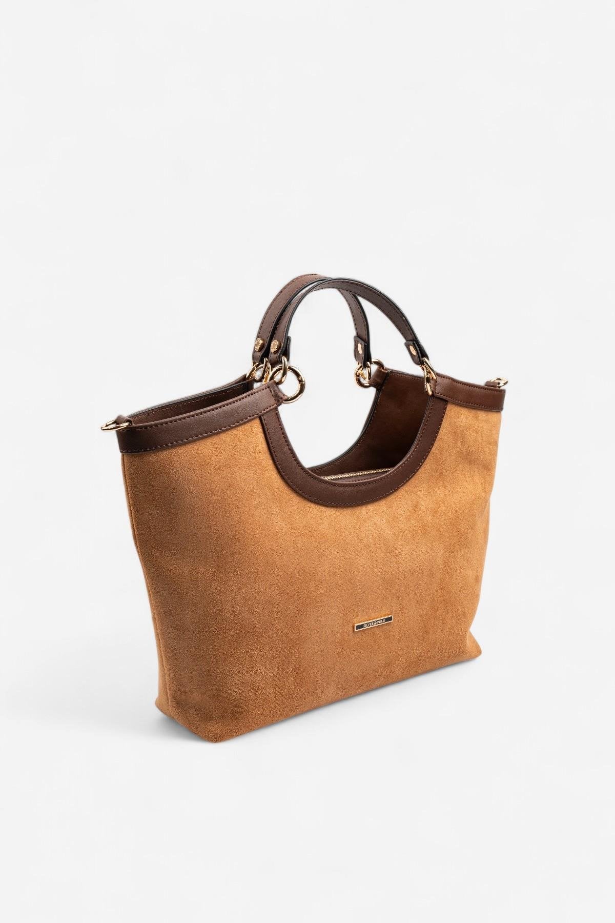 Silver & Polo SP1189 Kadın El Çantası Süet Taba-Kahve