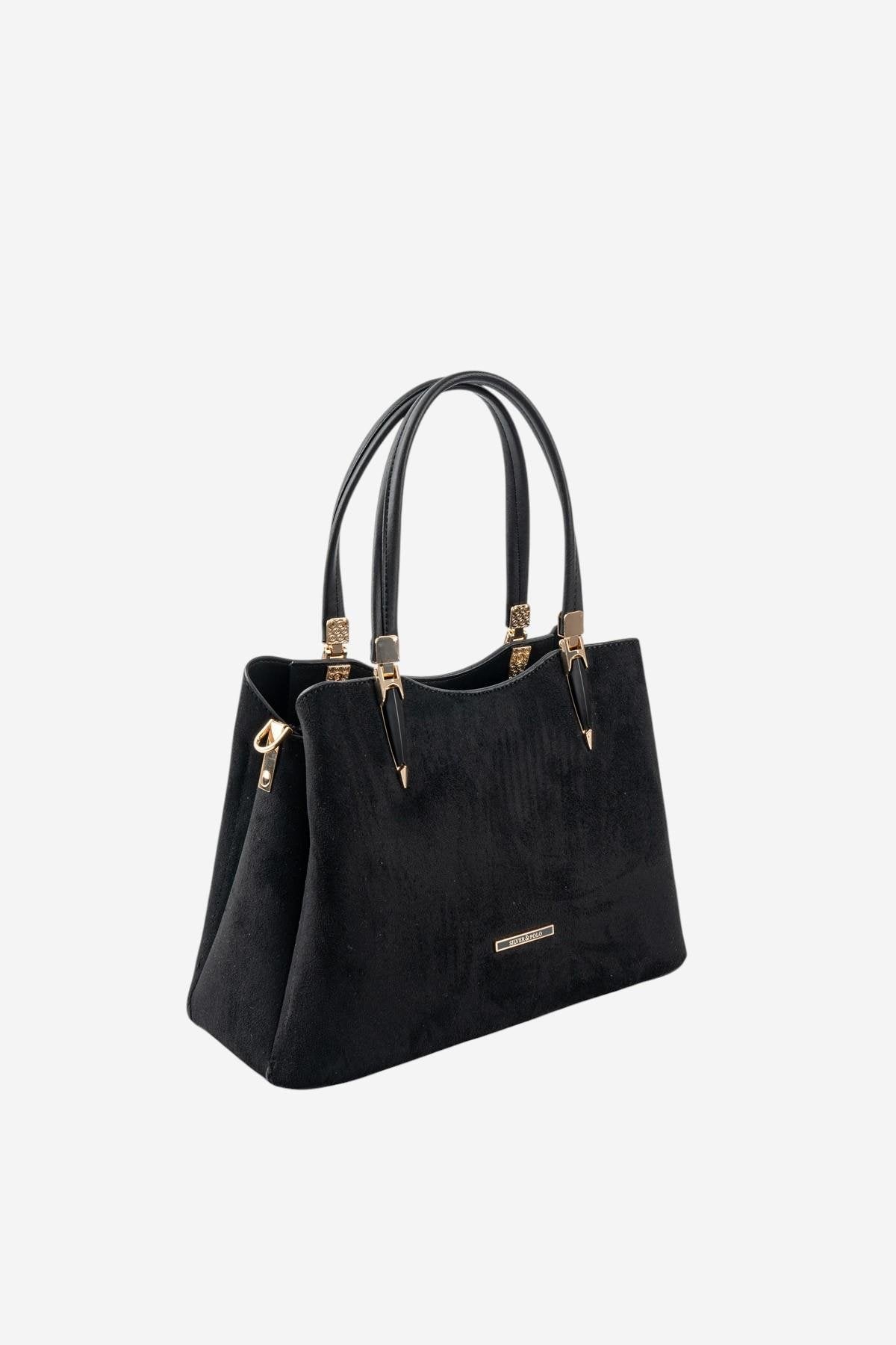 Silver & Polo SP1205 Kadın El Çantası Süet Siyah