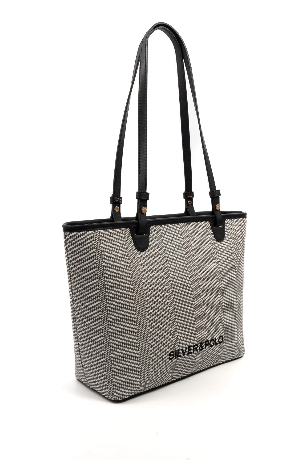 Silver & Polo Siyah Beyaz - Siyah SP1204 Kadın Omuz Çantası