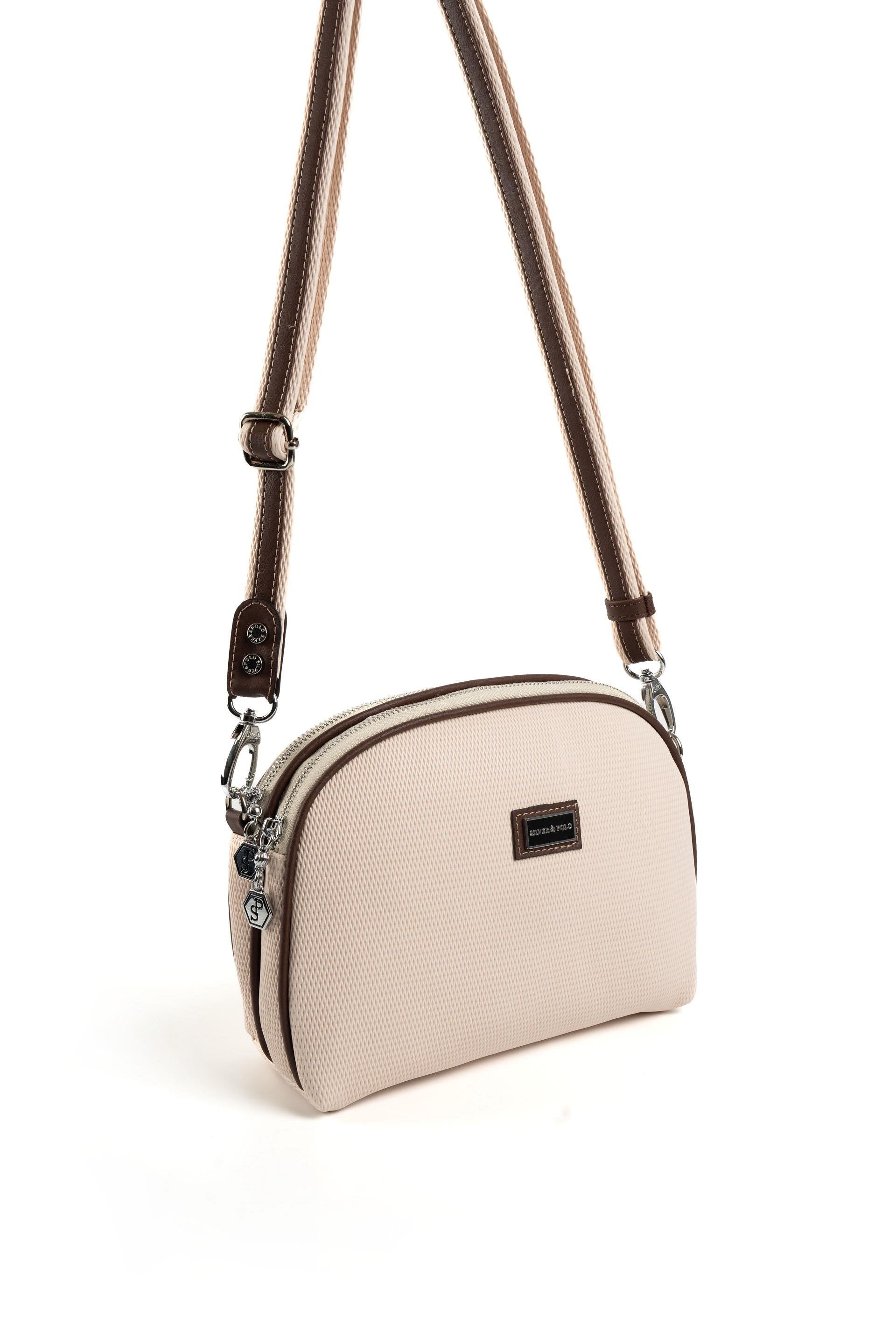 Silver & Polo Bej - Kahve SP765 Kadın Çapraz Çanta