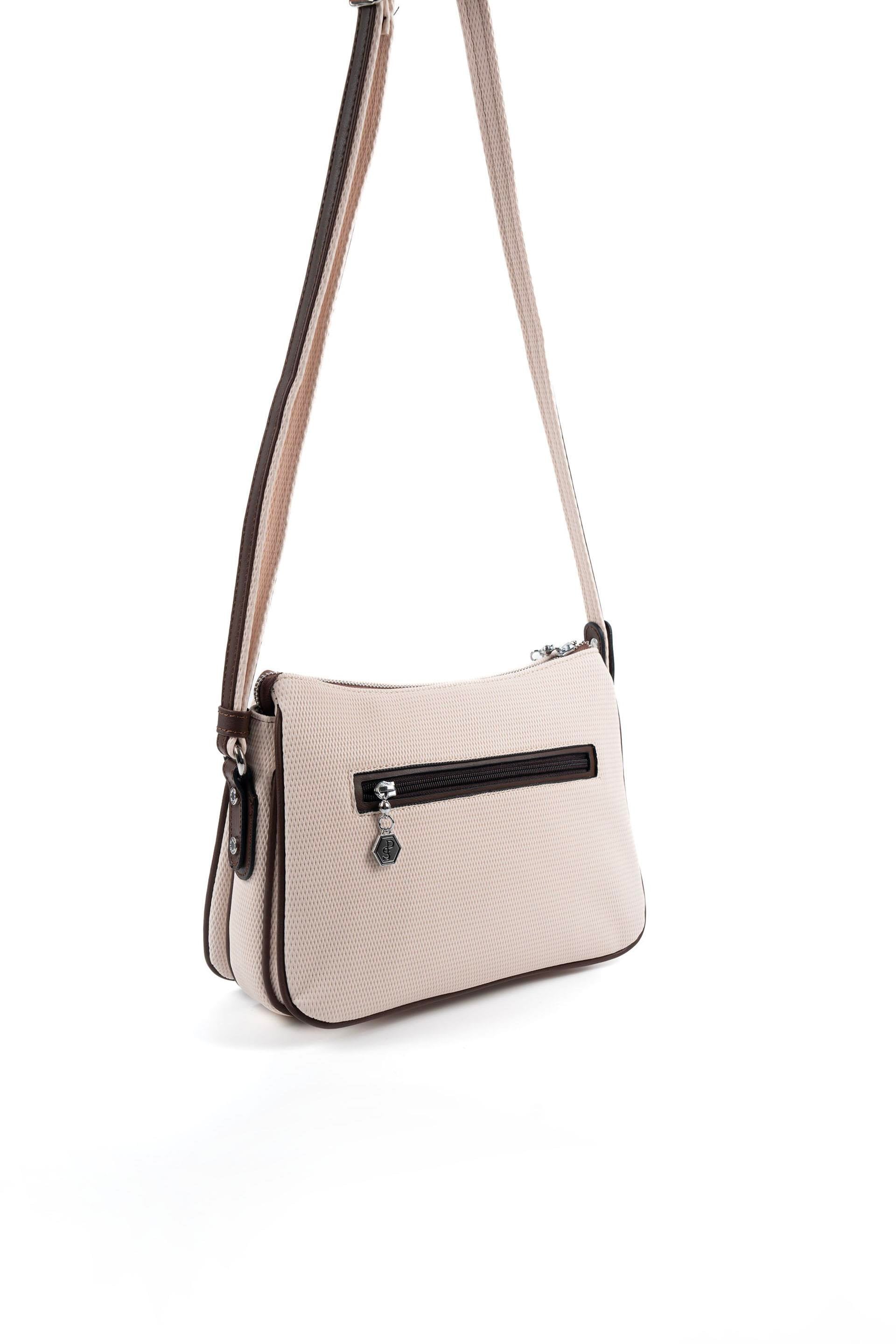 Silver & Polo Bej - Kahve SP818 Kadın Çapraz Çanta