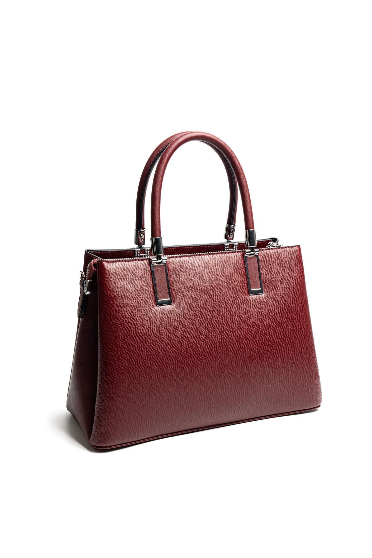 Silver & Polo SP1000 Kadın El Çantası Düz Bordo