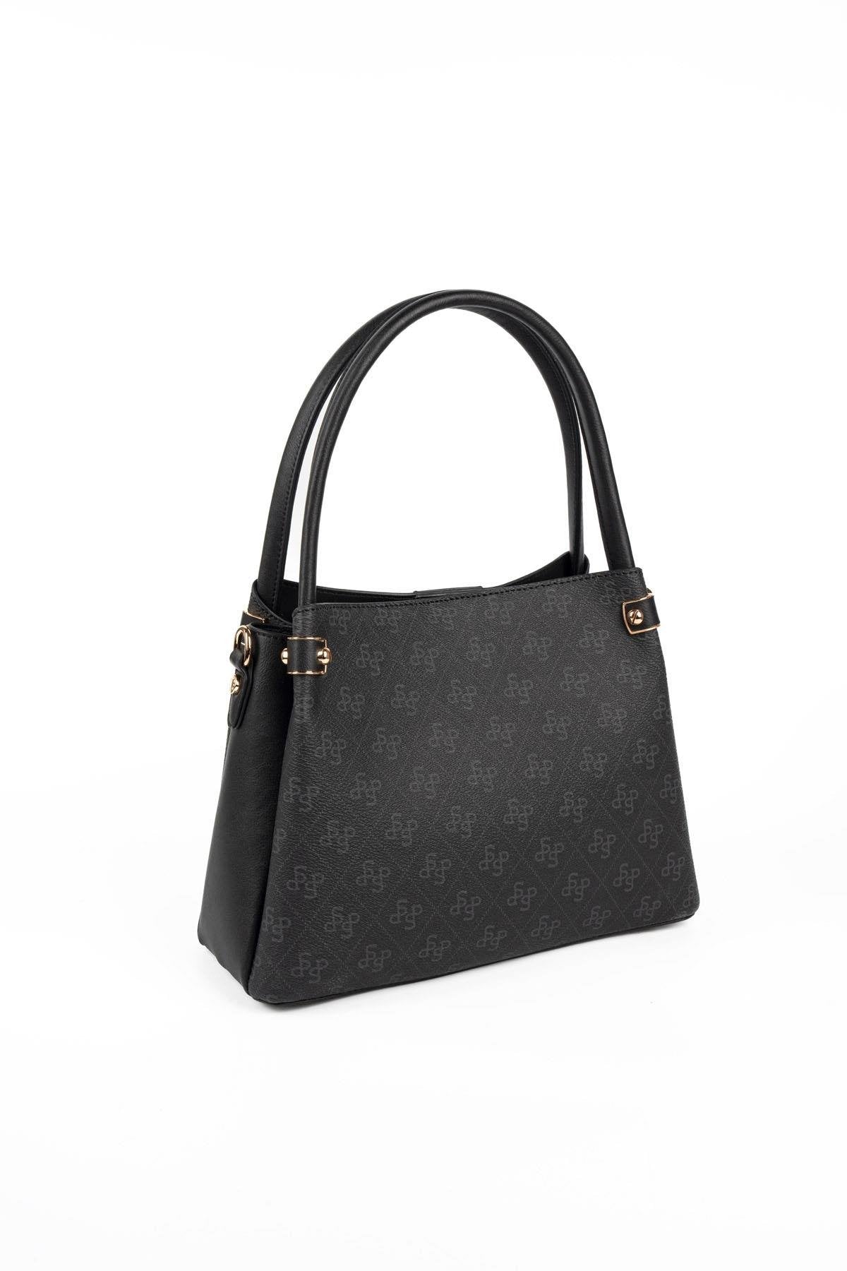 Silver & Polo SP1254 Kadın El Çantası Monogram Siyah