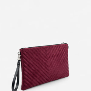 Silver & Polo SP1034 Kadın Portföy & Clutch Kapitone V Süet Bordo