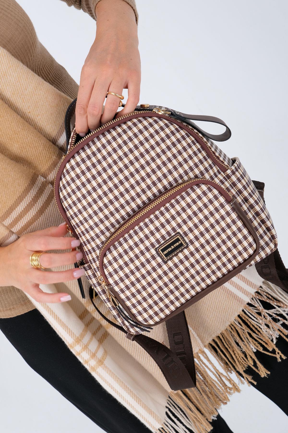 Silver & Polo Kahve Sarı - Kahve SP1130 Kadın Sırt Çantası