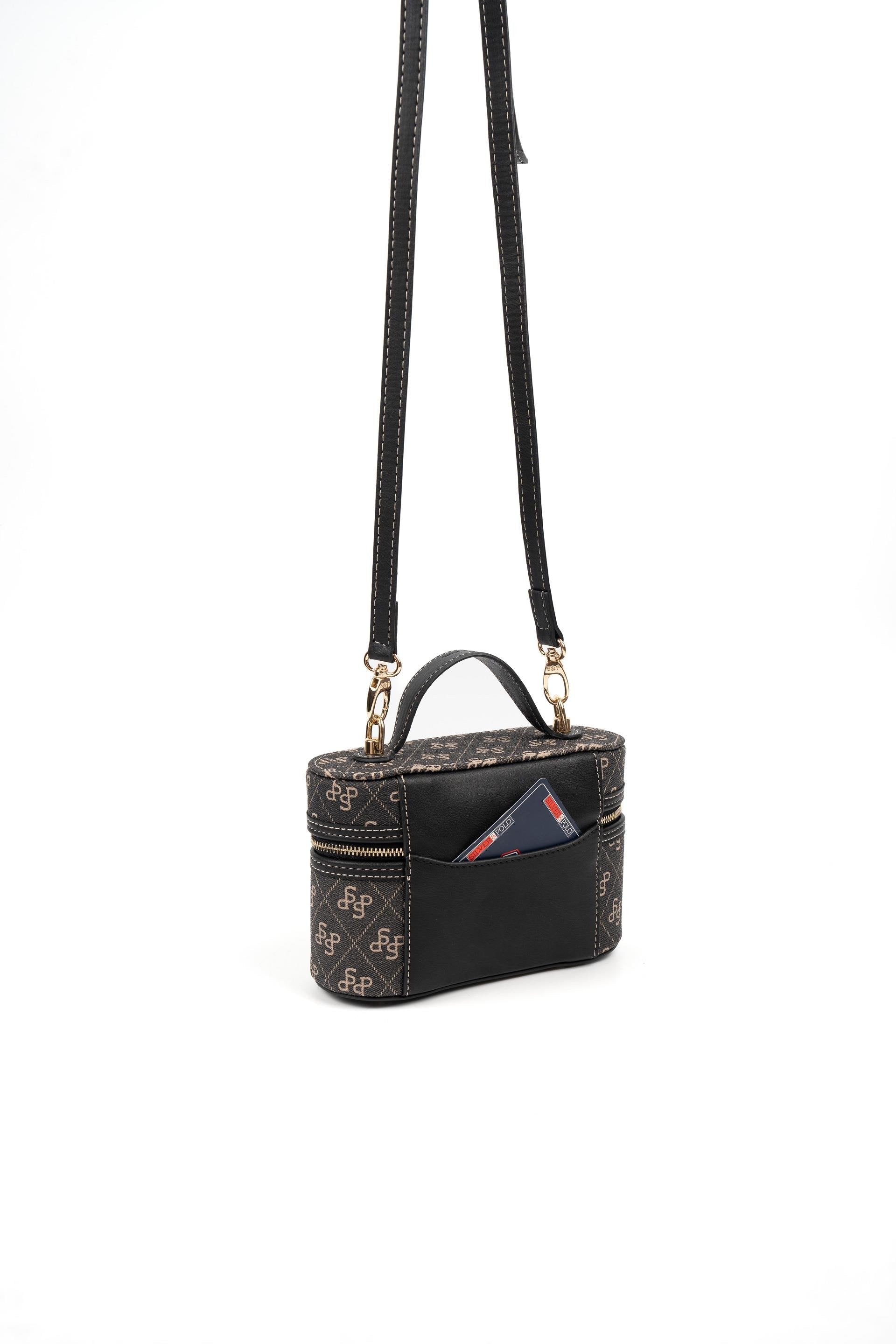 Silver & Polo Füme - Siyah SP1195 Kadın Makyaj,el Ve Çapraz Çantası