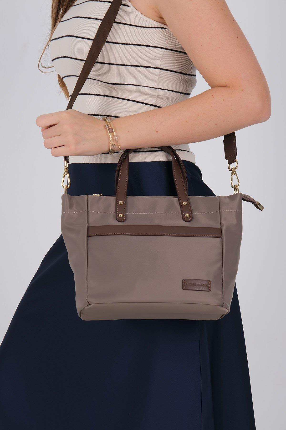 Silver & Polo SP1214 Kadın El Çantası Kum-Kahve