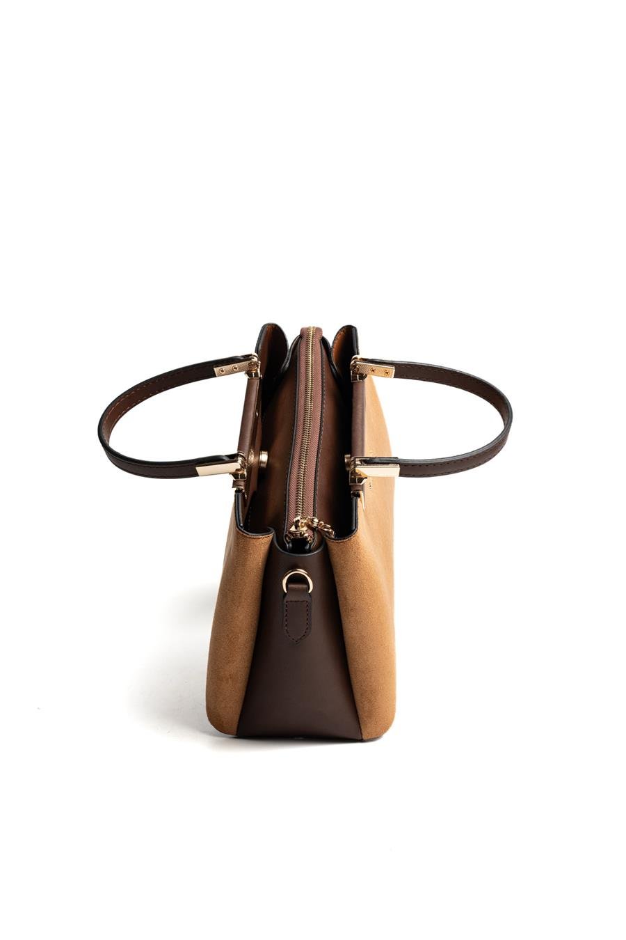 Silver & Polo SP913 Kadın El Çantası Süet Taba-Kahve