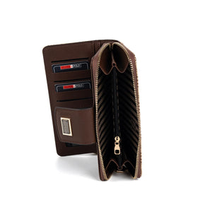 Silver & Polo SP928 Kadın Cüzdan & Kartlık Monogram Koyu Bej-Kahve