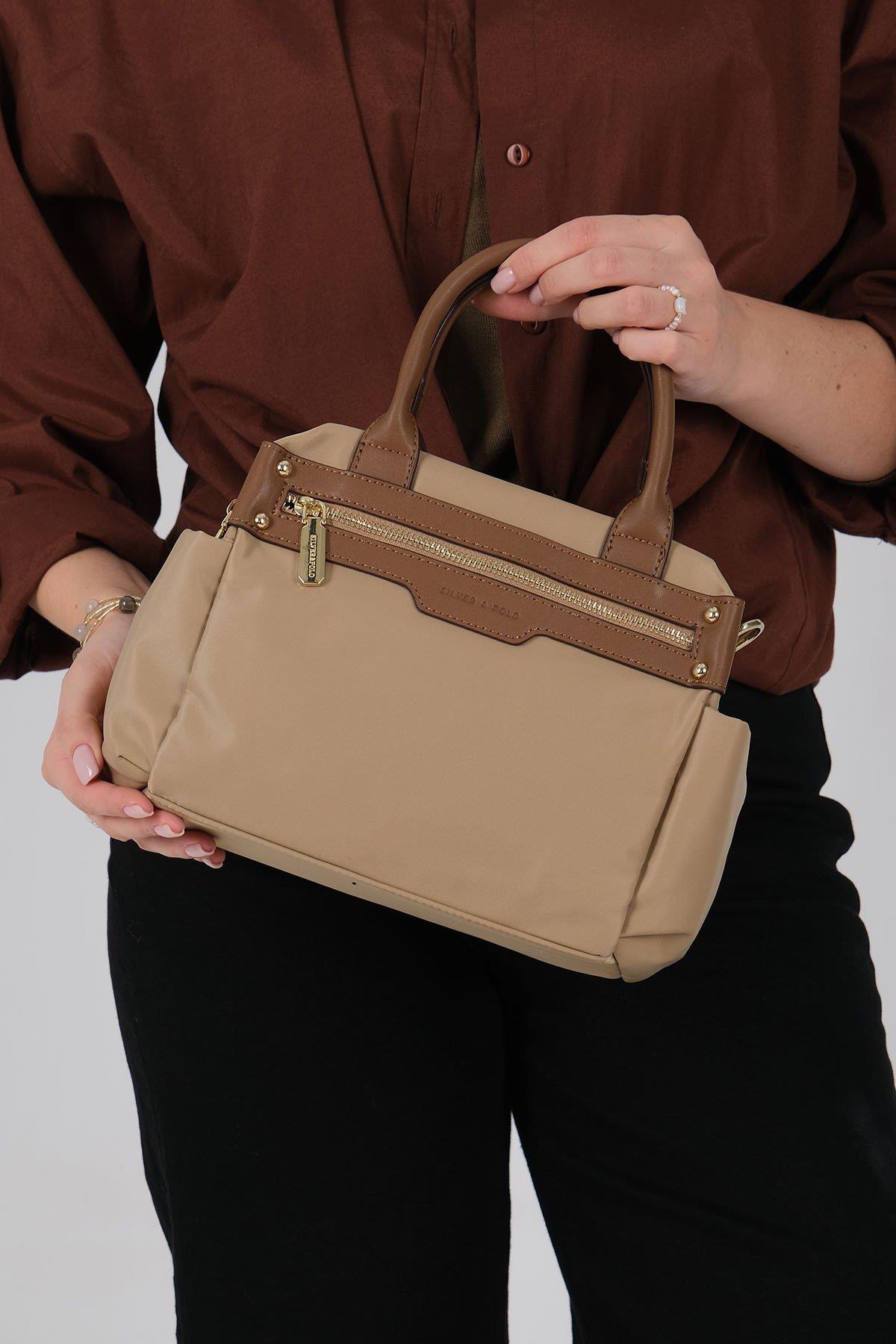Silver & Polo SP1219 Kadın El Çantası Vizon-Camel