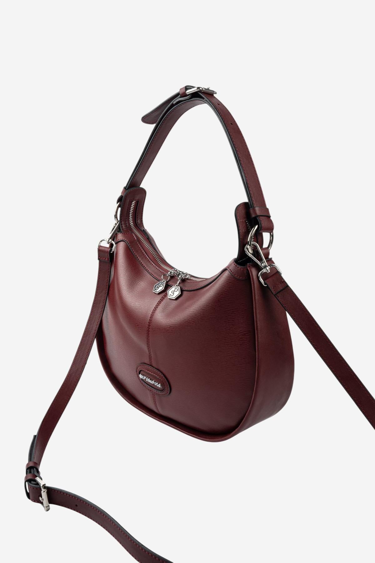 Silver & Polo SP1263 Kadın Omuz Çantası Logolu Bordo