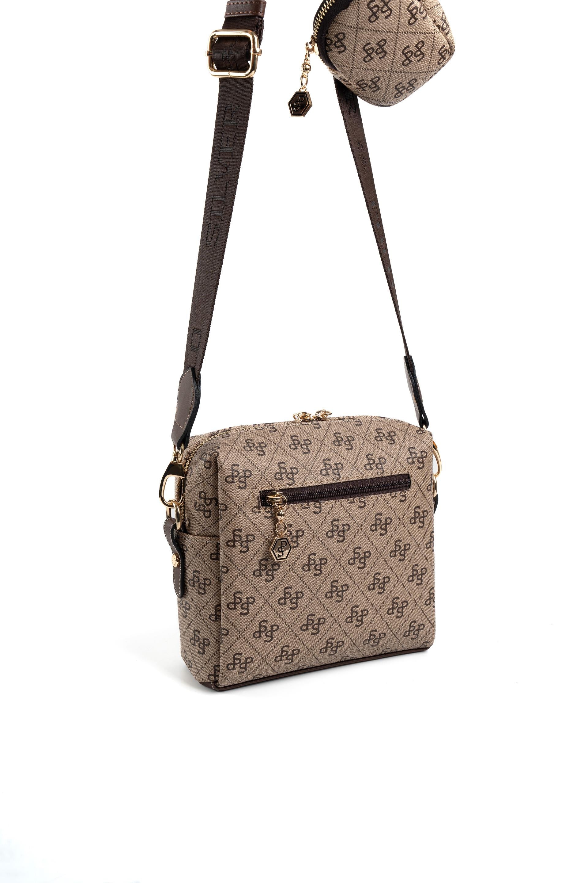 Silver & Polo Koyu Bej - Kahve SP1038 Kadın Çapraz Çanta