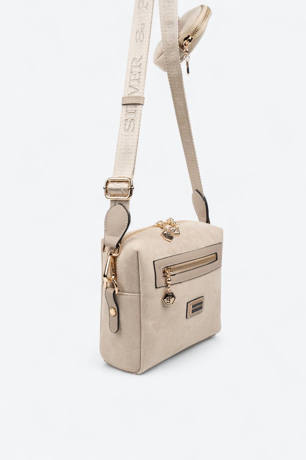 Silver & Polo SP1038 Kadın Çapraz Çanta Bej-Kum