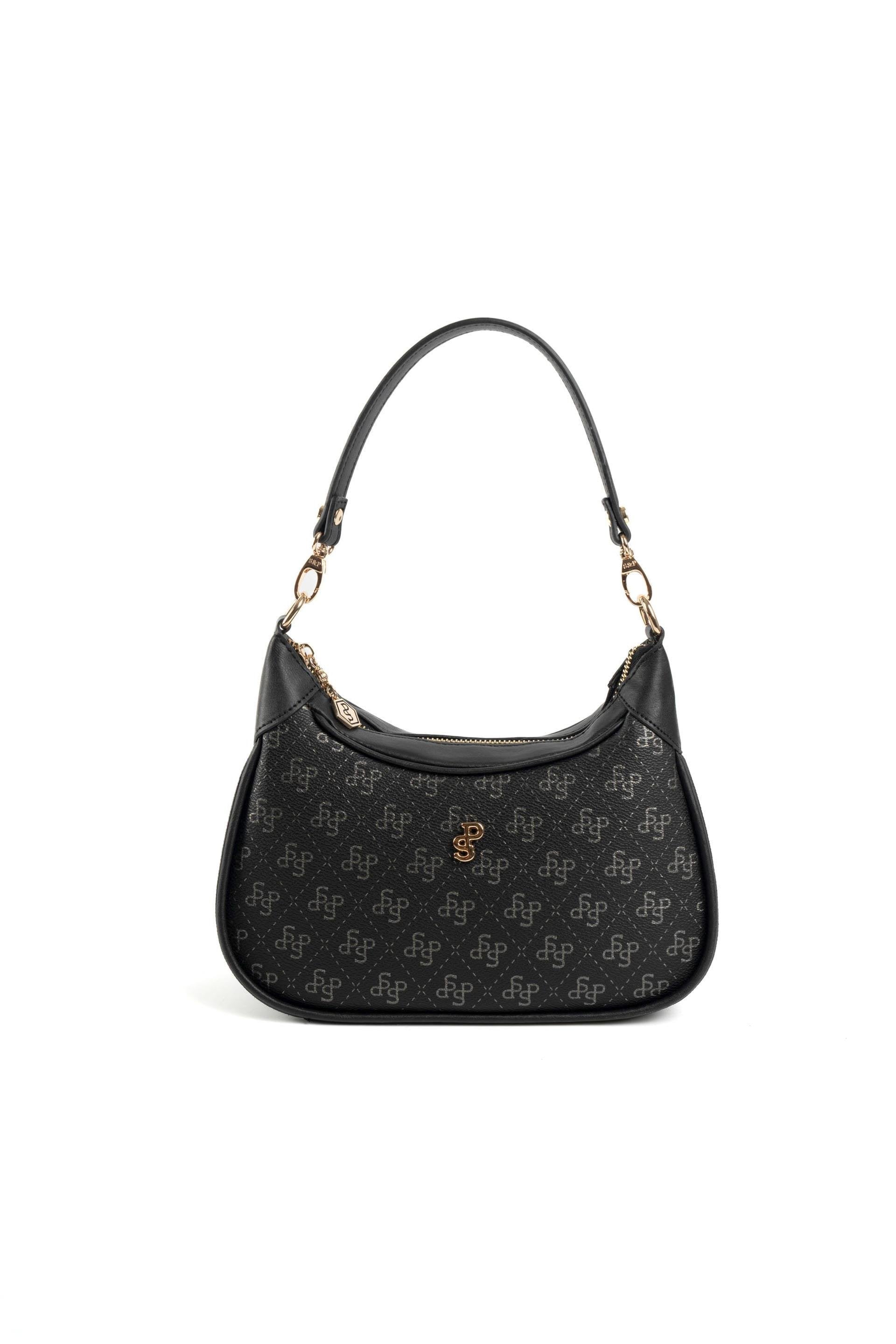 Silver & Polo Siyah - Platin SP1180 Kadın Omuz Çantası