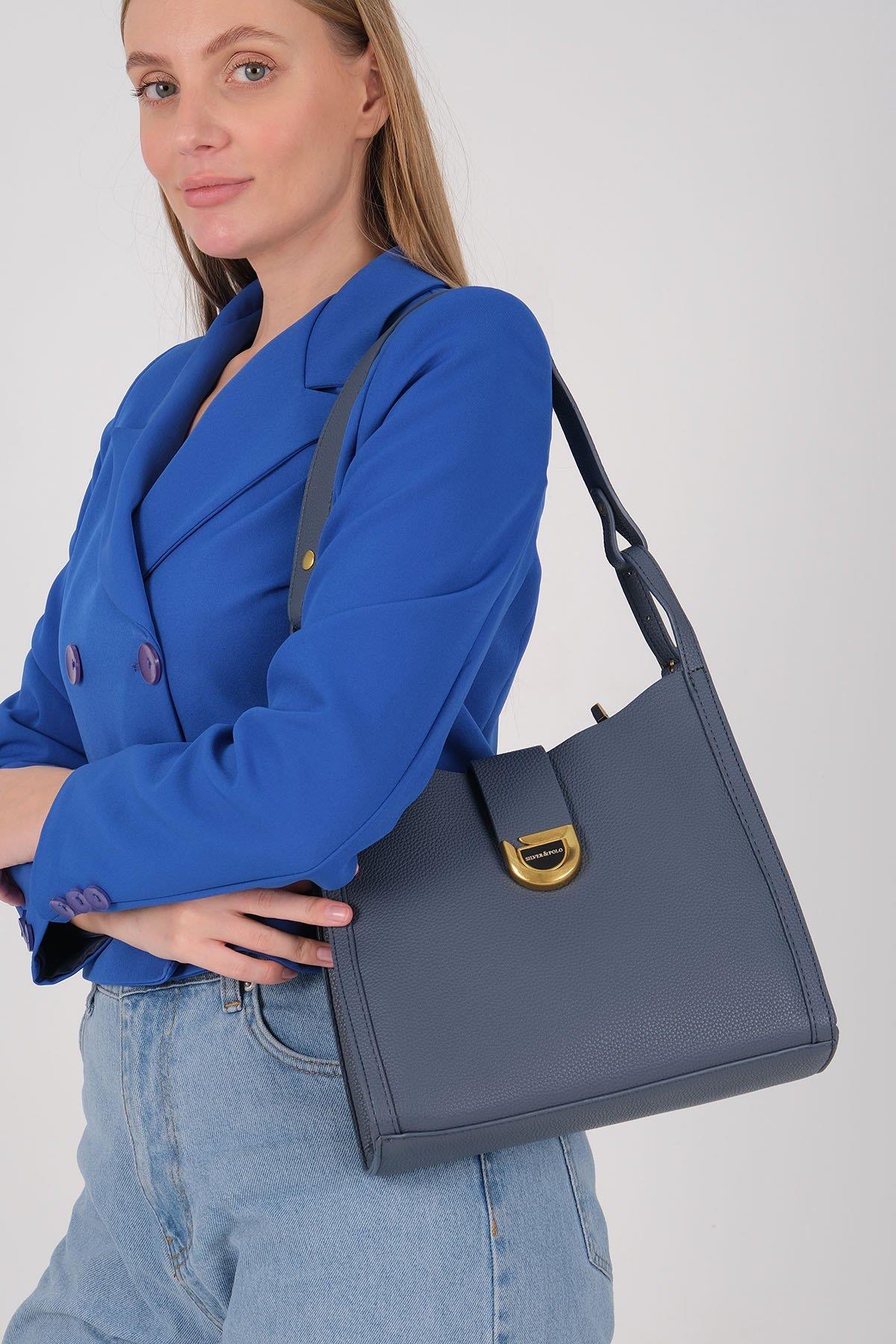 Silver & Polo SP1242 Kadın Omuz Çantası Mavi