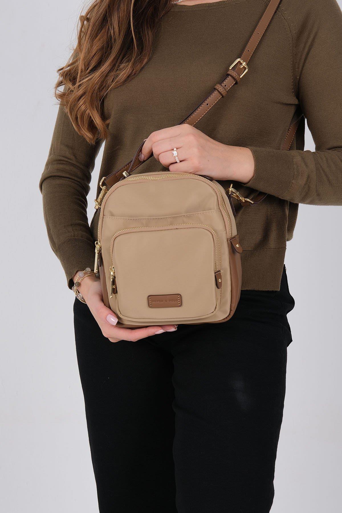 Silver & Polo SP1220 Kadın Çapraz Çanta Vizon-Camel