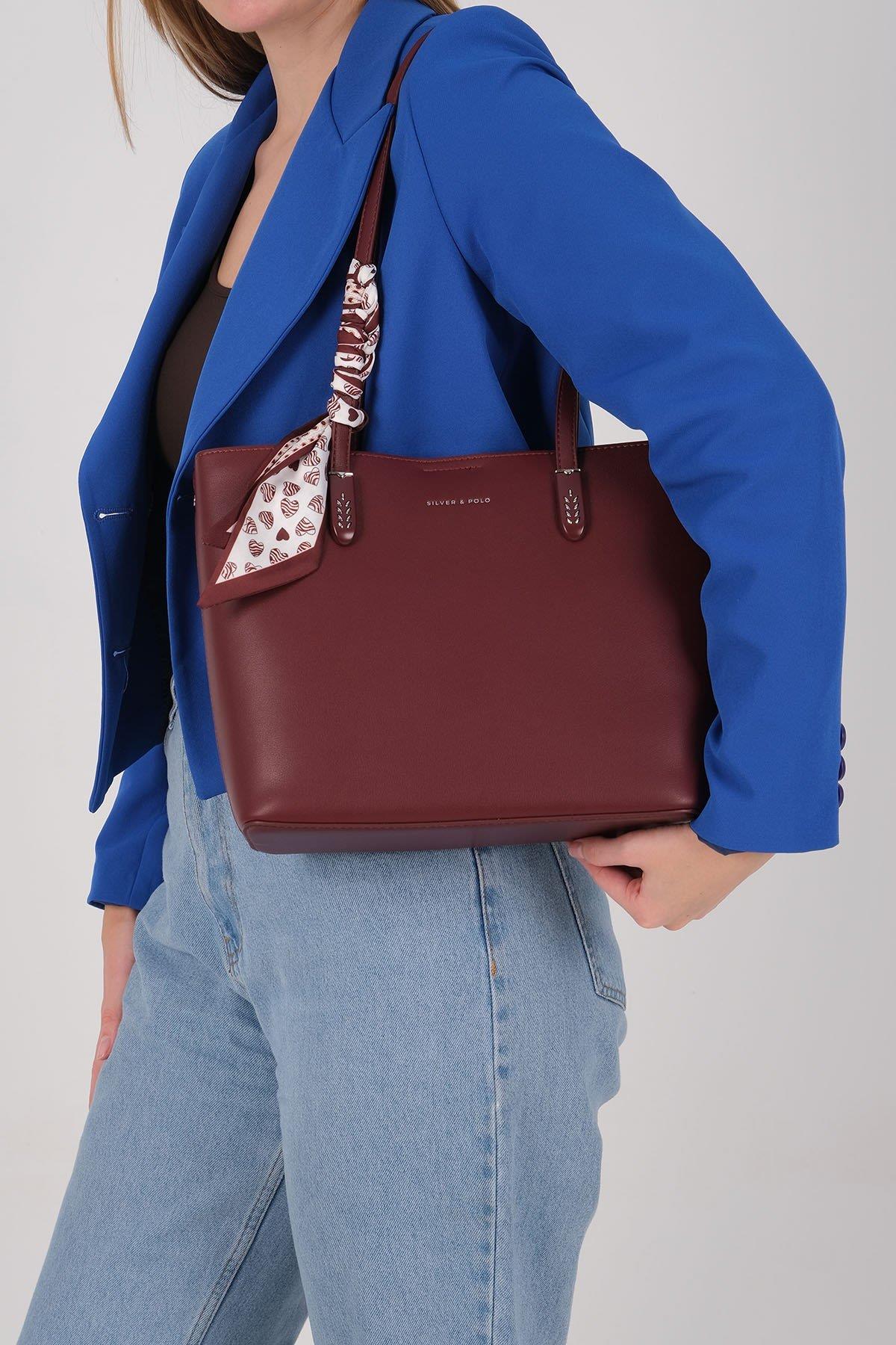 Silver & Polo SP1238 Kadın Omuz Çantası Bordo