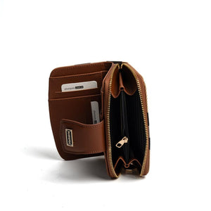 Silver & Polo SP874 Kadın Cüzdan & Kartlık Ekose Bej-Taba