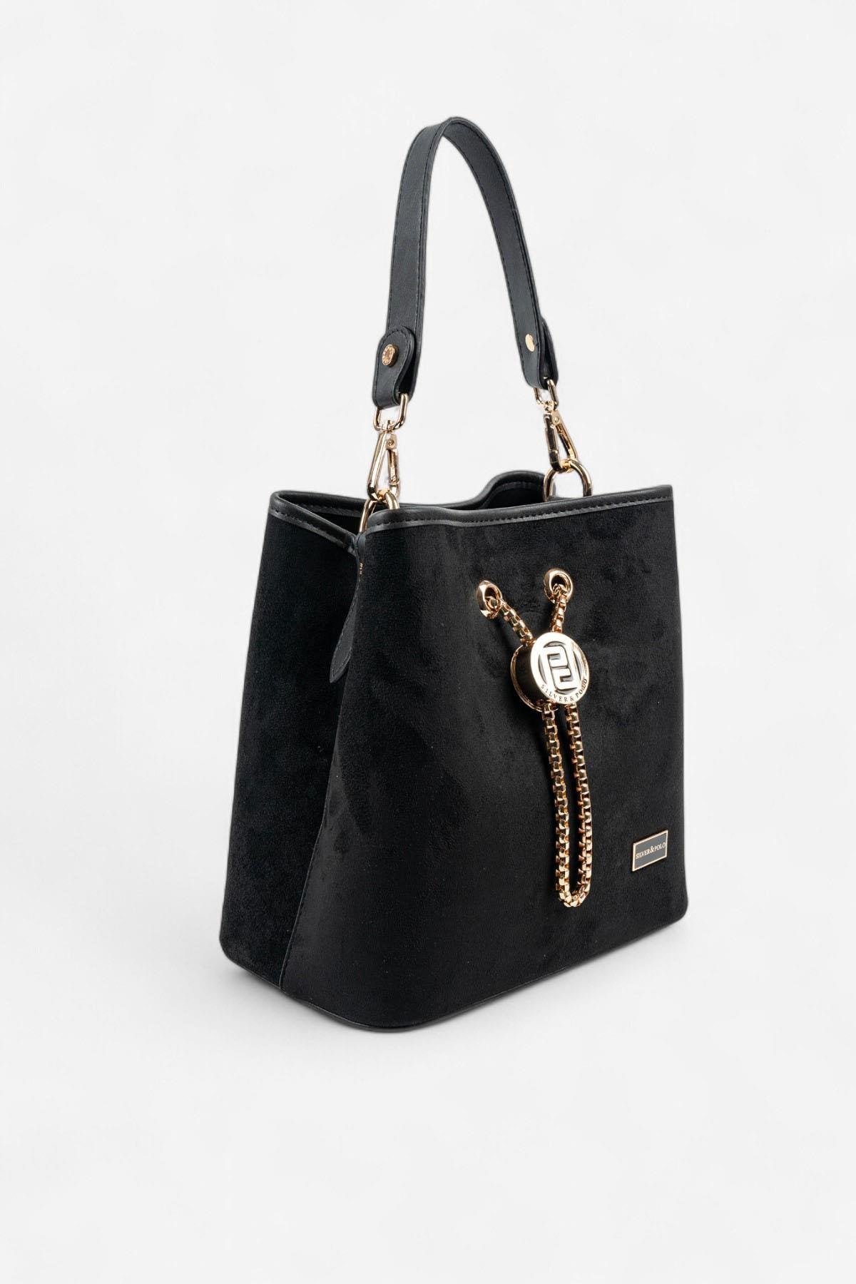 Silver & Polo SP967 Kadın Çapraz Çanta Süet Siyah