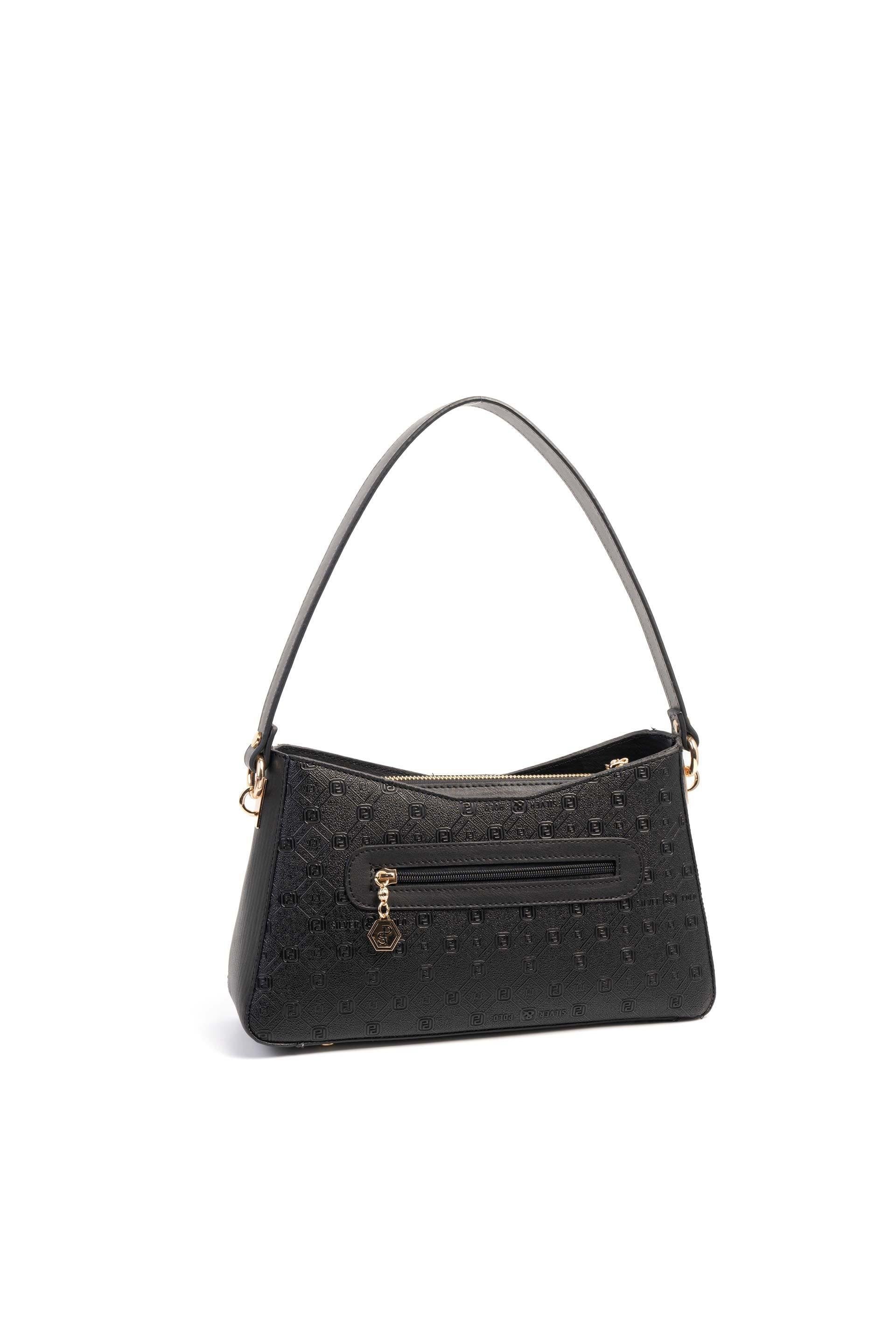 Silver & Polo Siyah - Platin SP1102 Kadın Omuz Çantası