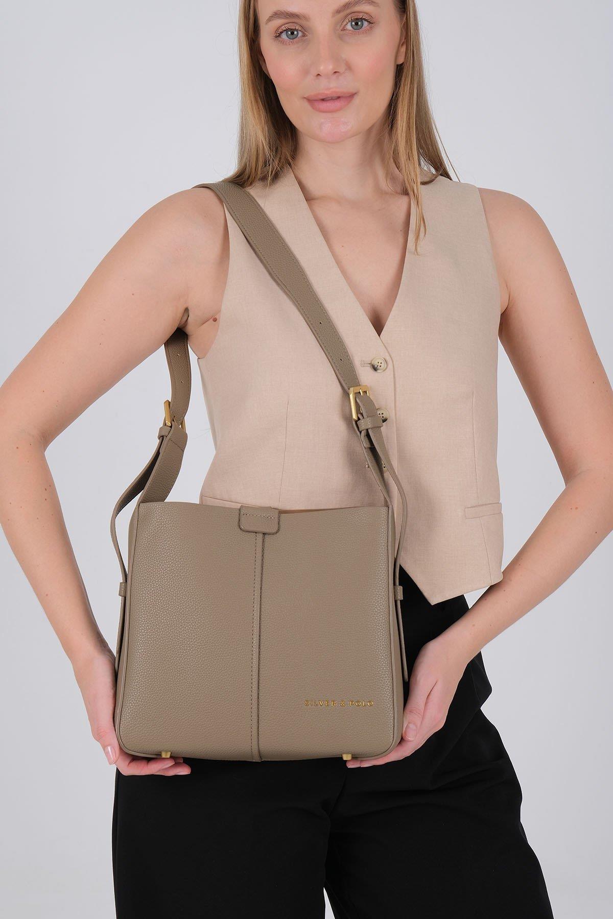 Silver & Polo SP1249 Kadın Omuz Çantası Vizon