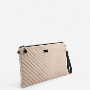 Silver & Polo SP1034 Kadın Portföy & Clutch Kapitone V Süet Bej