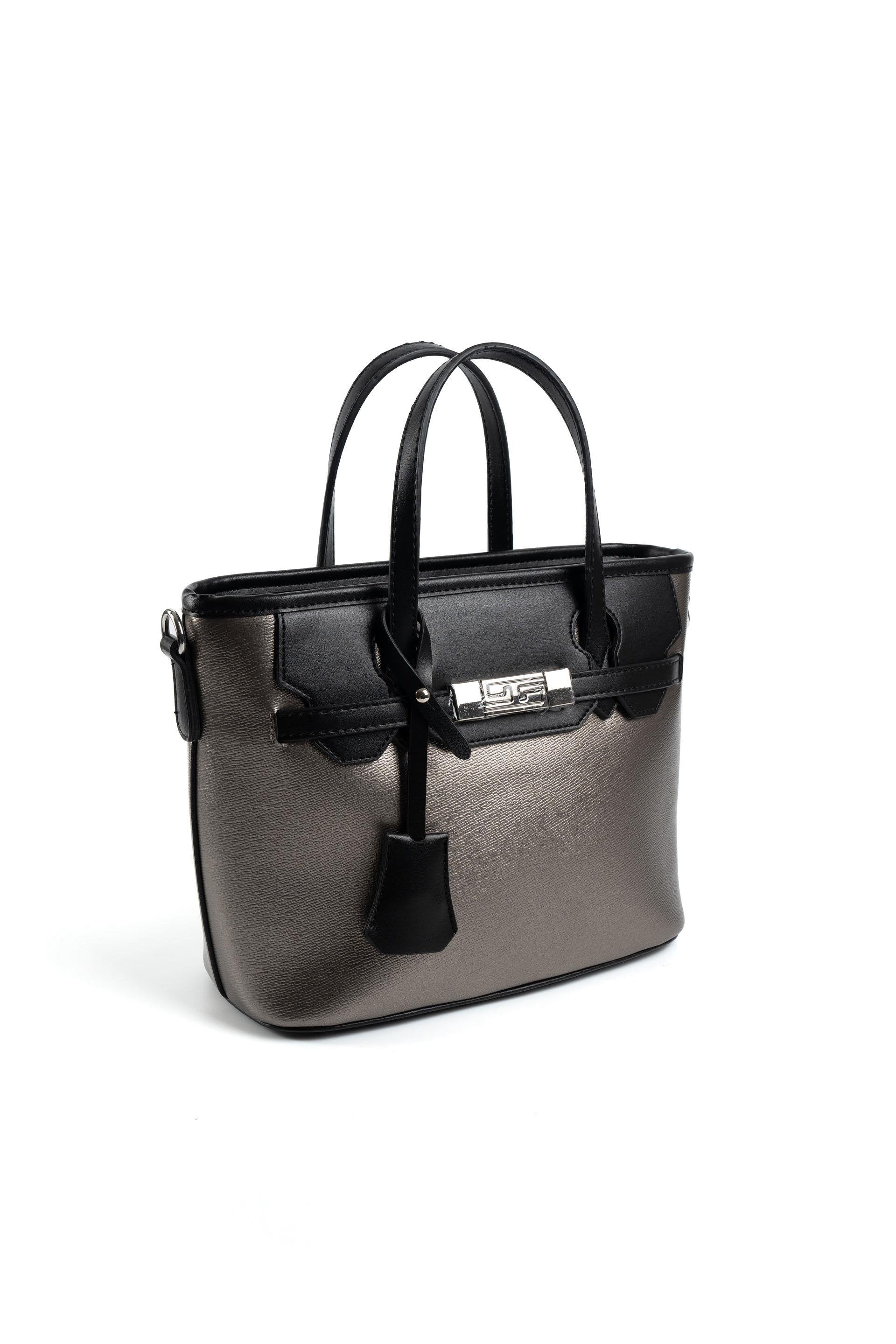 Silver & Polo Platin - Siyah SP1185 Kadın El Çantası