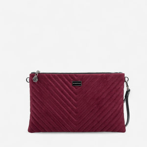 Silver & Polo SP1034 Kadın Portföy & Clutch Kapitone V Süet Bordo