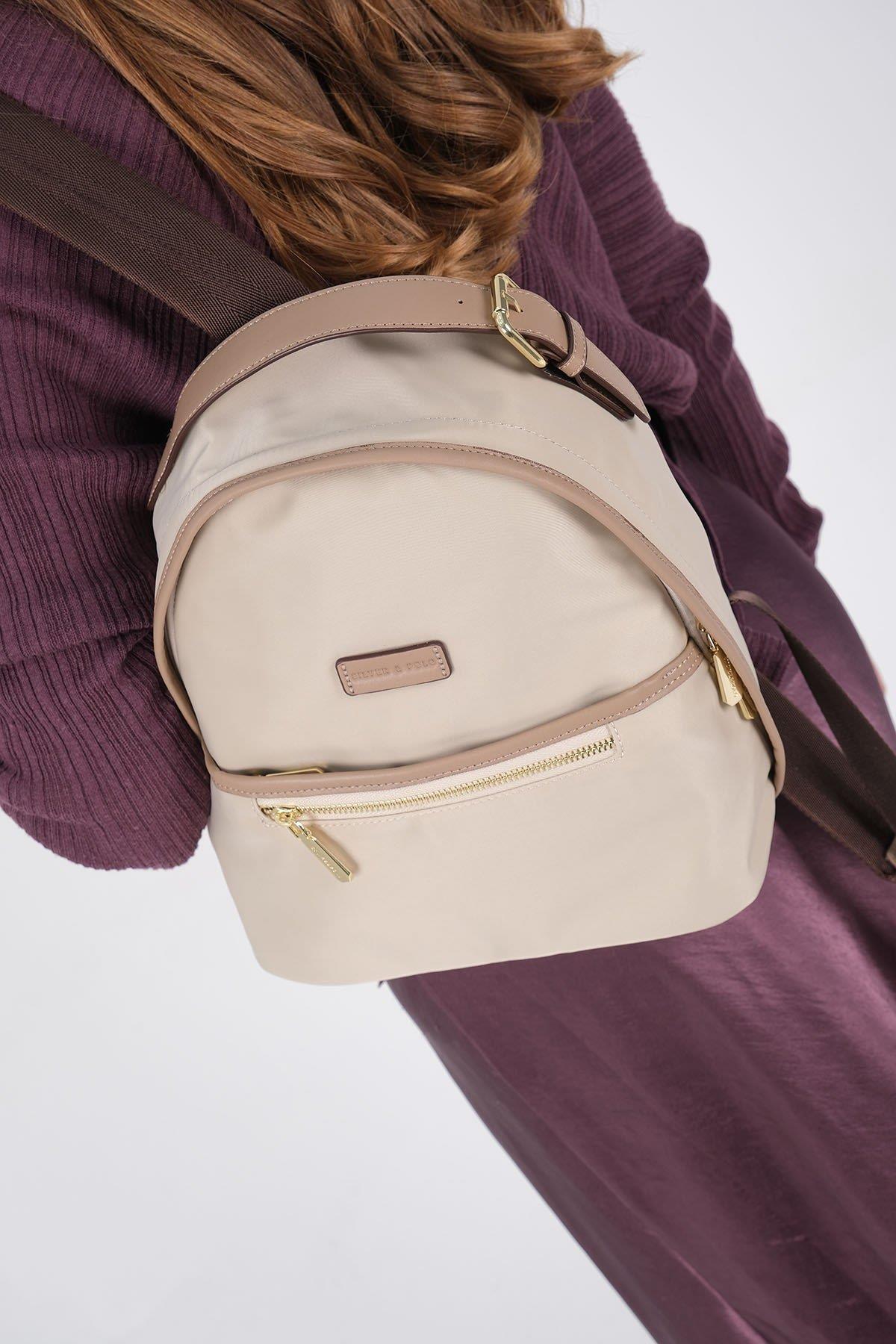 Silver & Polo SP1212 Kadın Sırt Çantası Bej-Kum