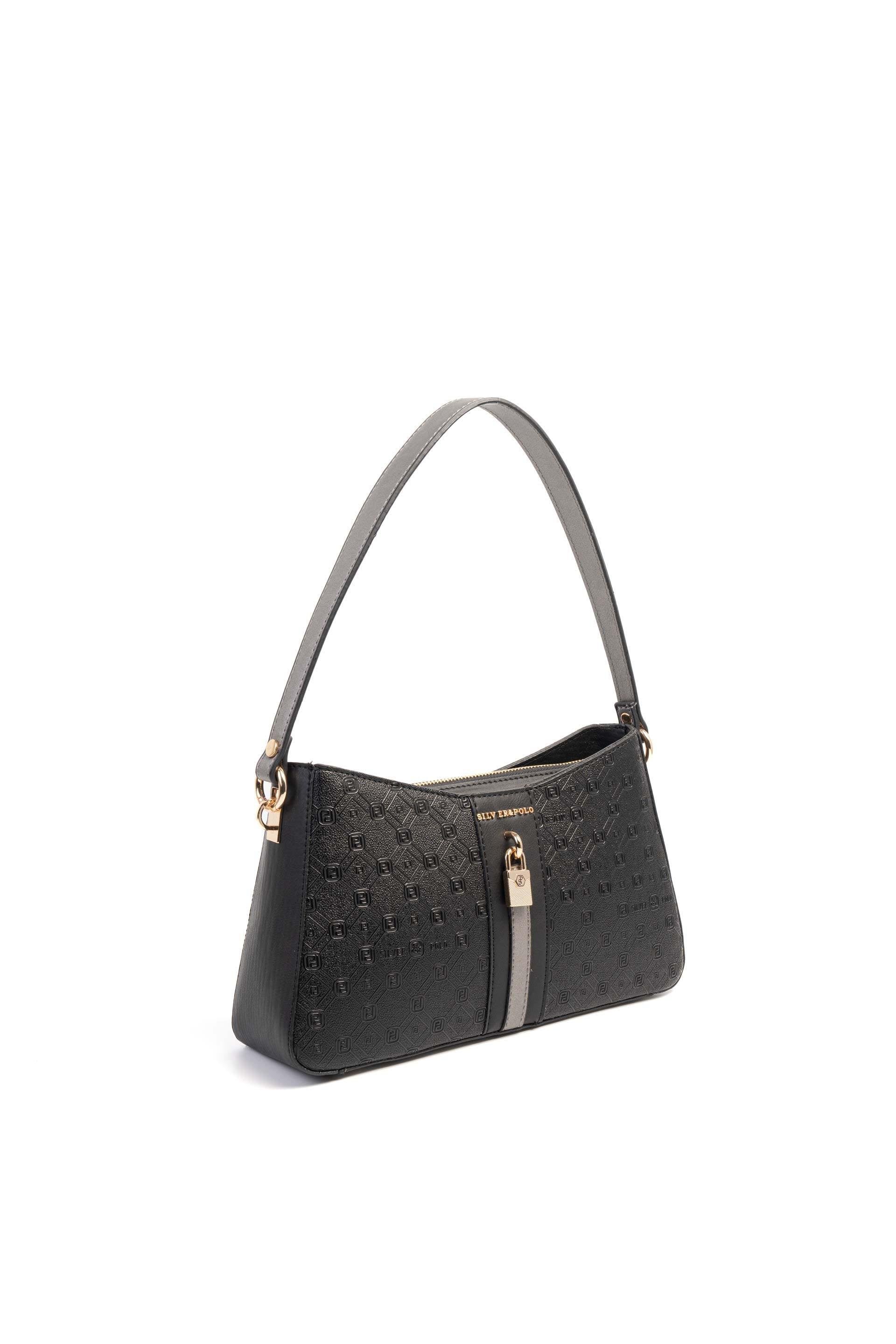 Silver & Polo Siyah - Platin SP1102 Kadın Omuz Çantası