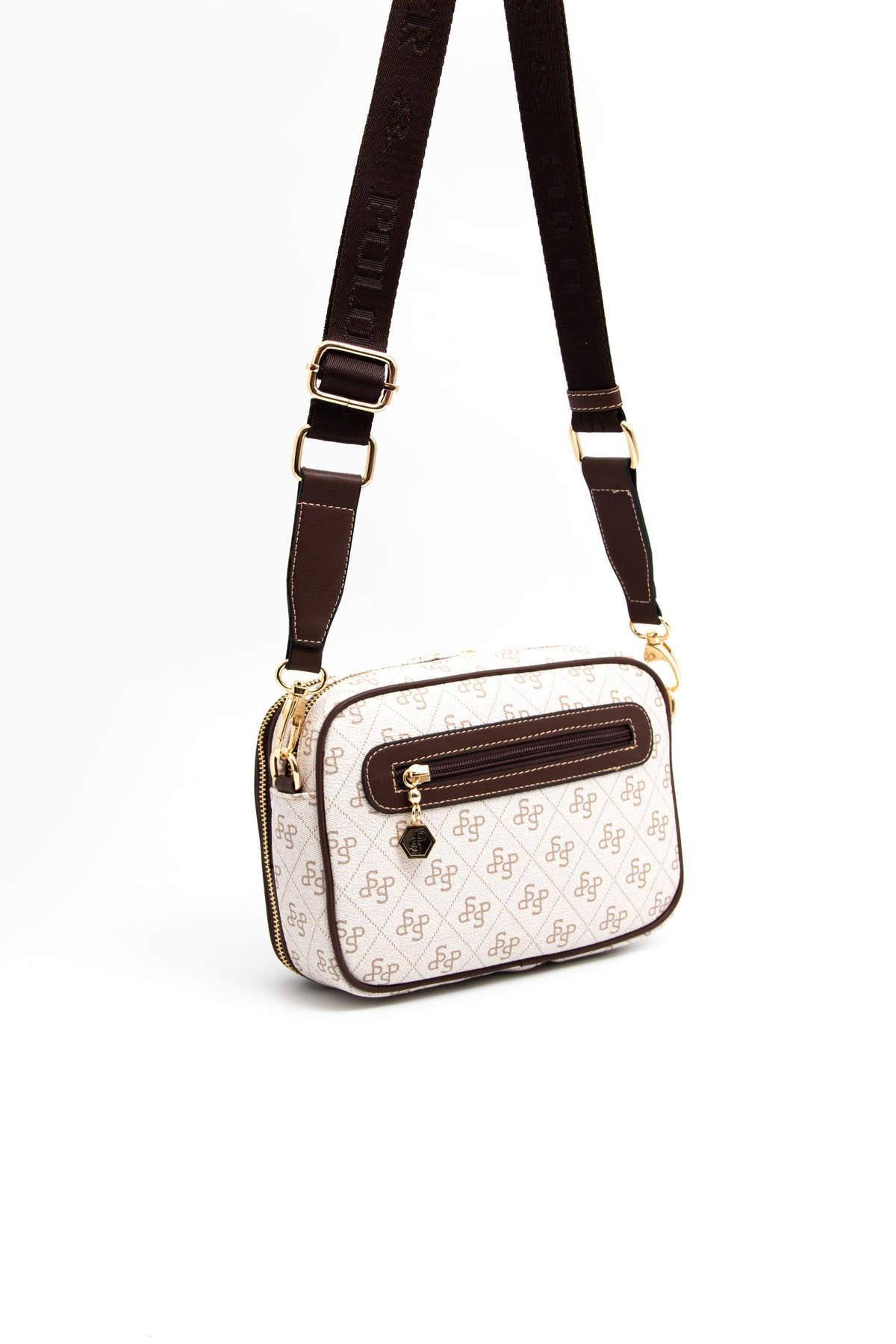 Silver & Polo Bej - Kahve SP1162 Kadın Çapraz Çanta