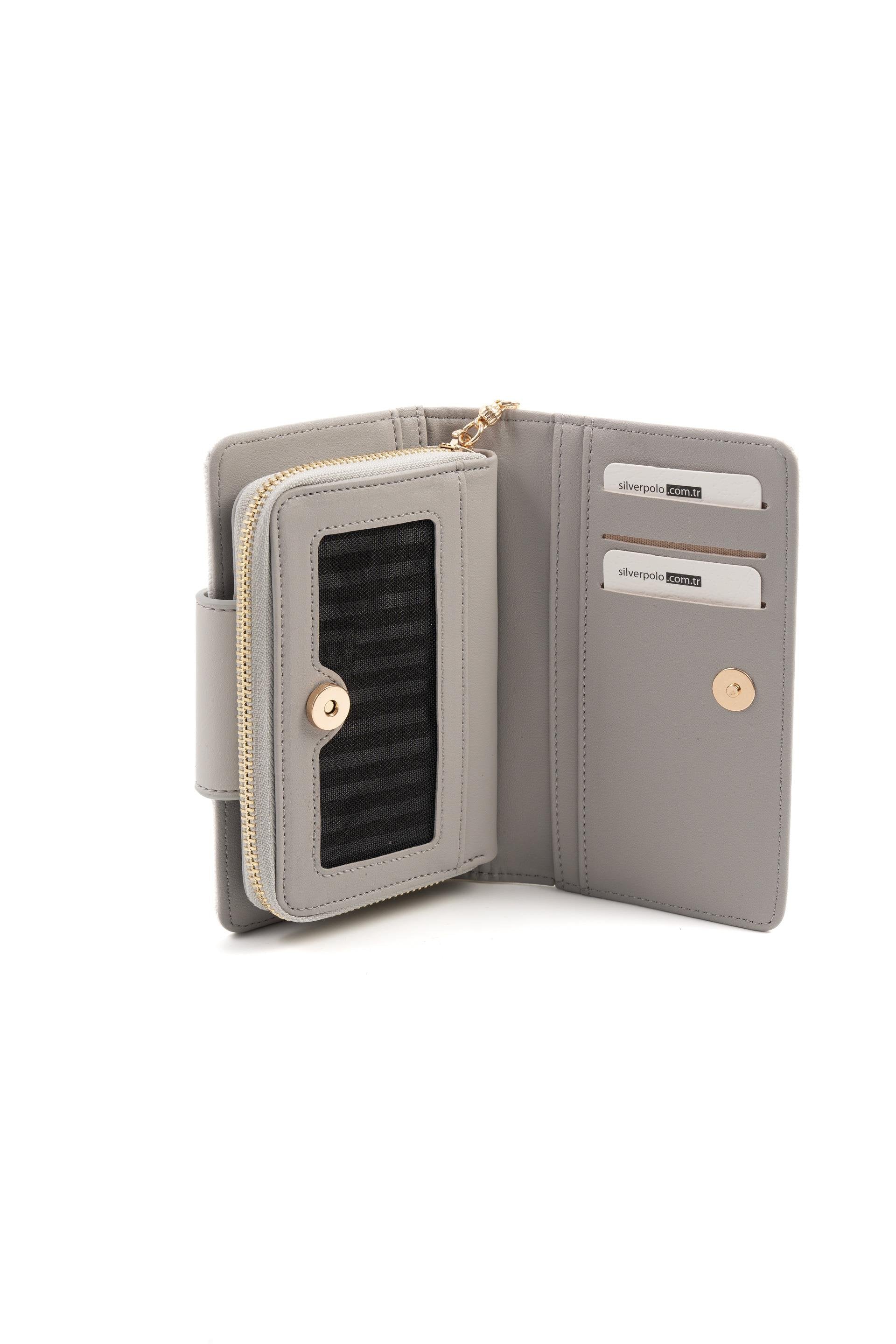 Silver & Polo Beyaz - A.gri SP1202 Kadın Cüzdan & Kartlık