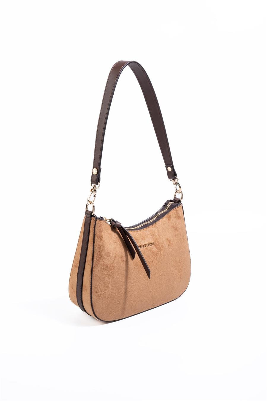 Silver & Polo SP1259 Kadın Omuz Çantası Süet Taba-Kahve