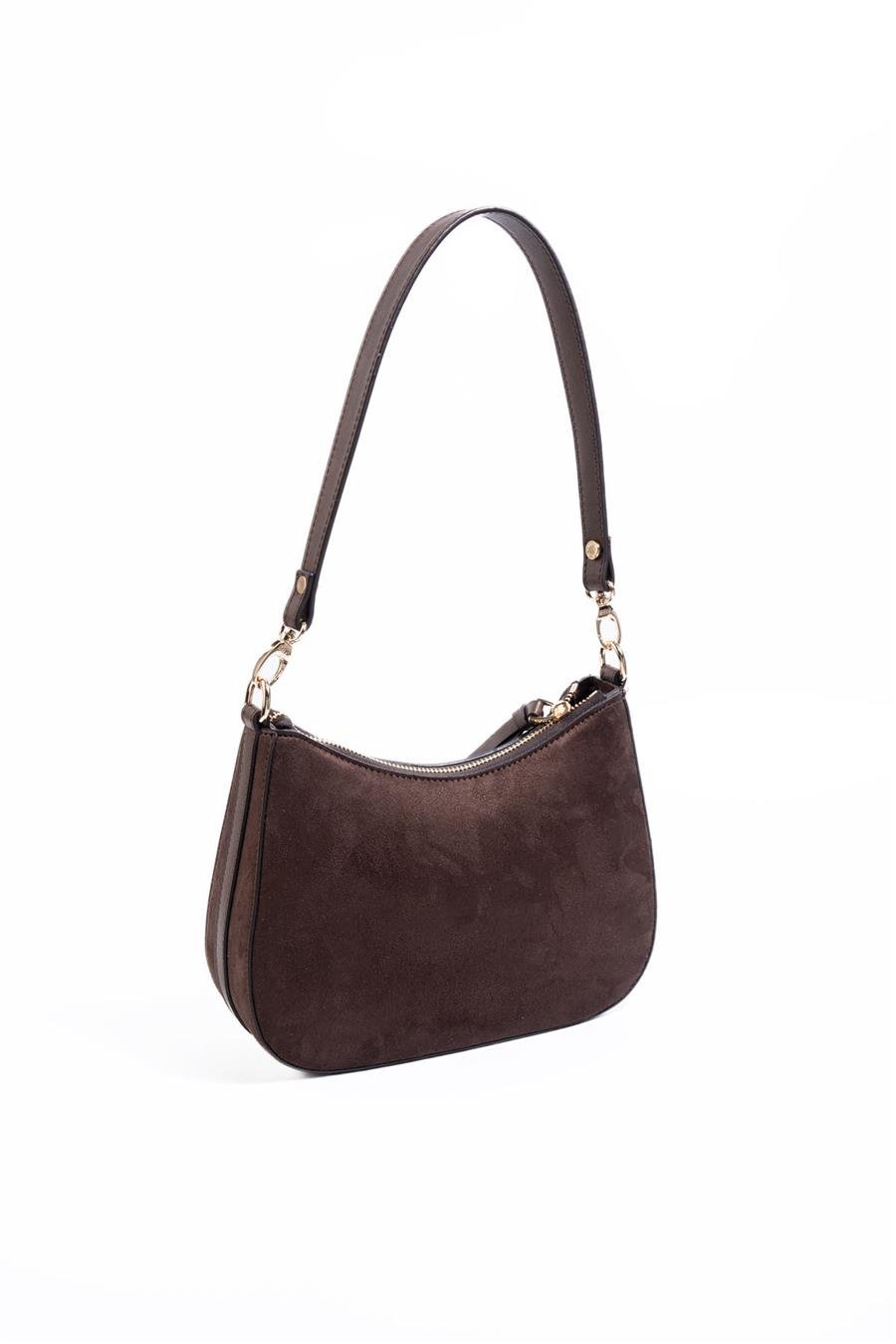 Silver & Polo SP1259 Kadın Omuz Çantası Süet Kahve