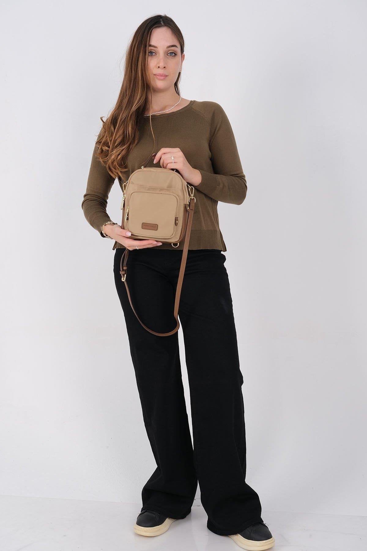 Silver & Polo SP1220 Kadın Çapraz Çanta Vizon-Camel