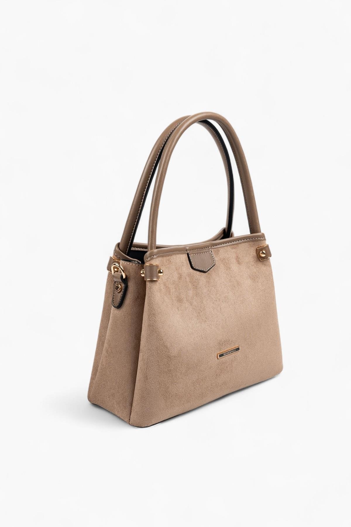 Silver & Polo SP1254 Kadın El Çantası Süet Vizon