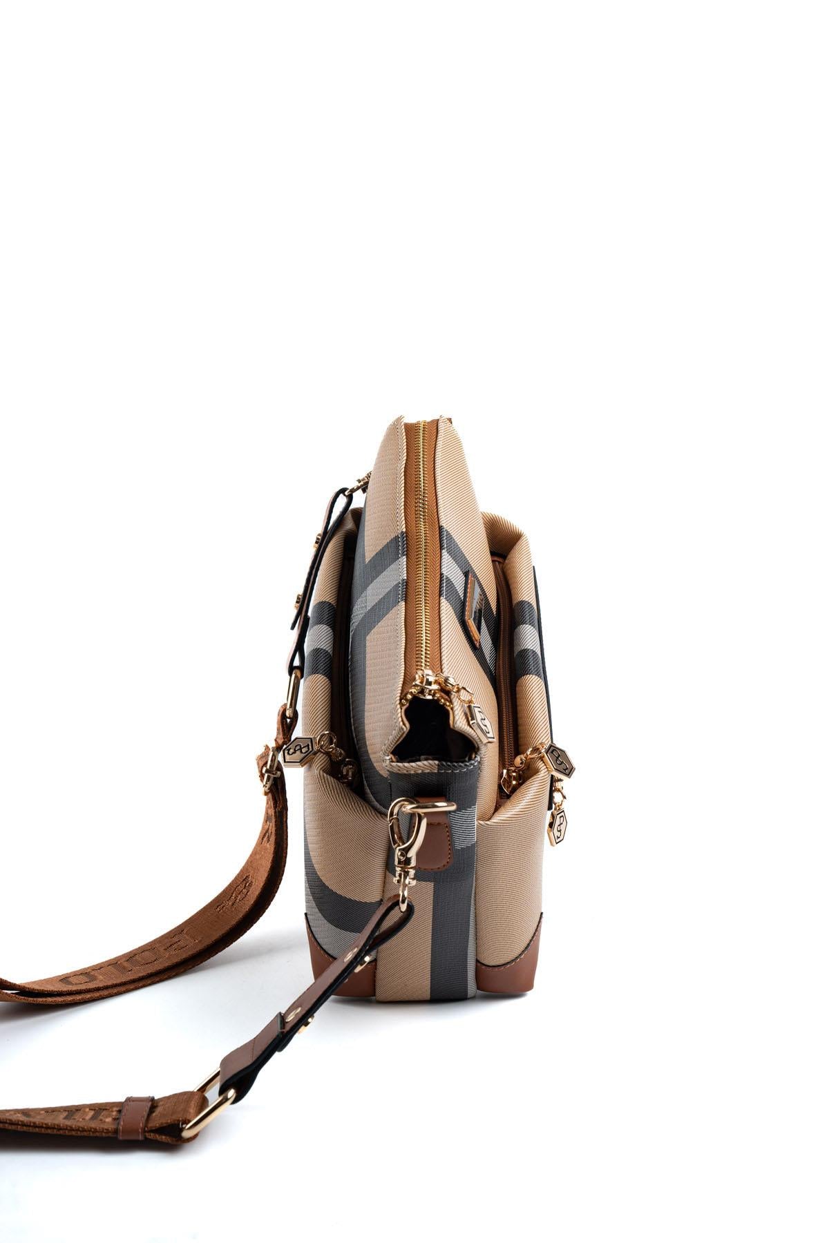 Silver & Polo Bej - Taba SP1110 Kadın Çapraz Çanta