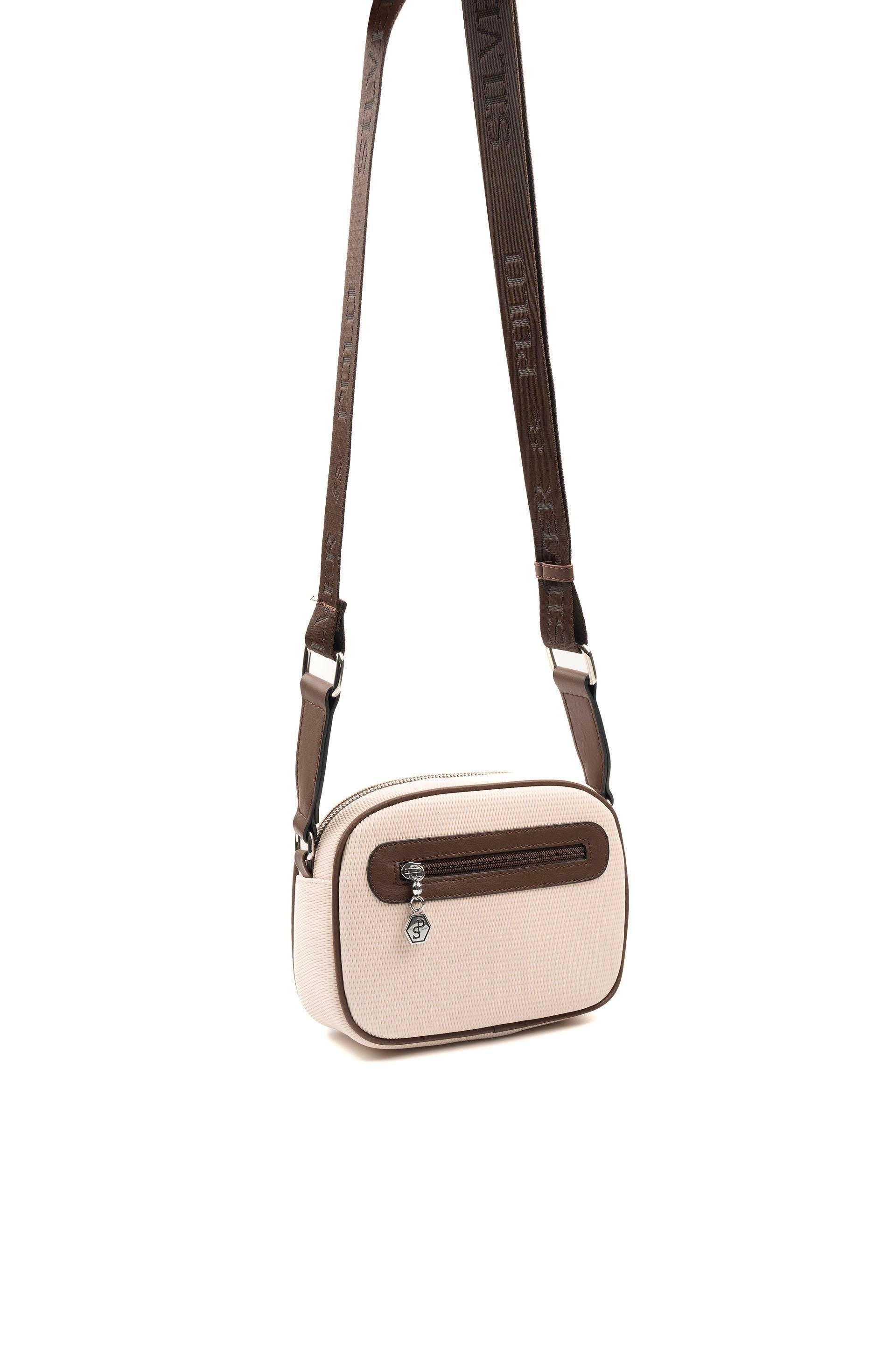Silver & Polo Bej - Kahve SP1111 Kadın Çapraz Çanta
