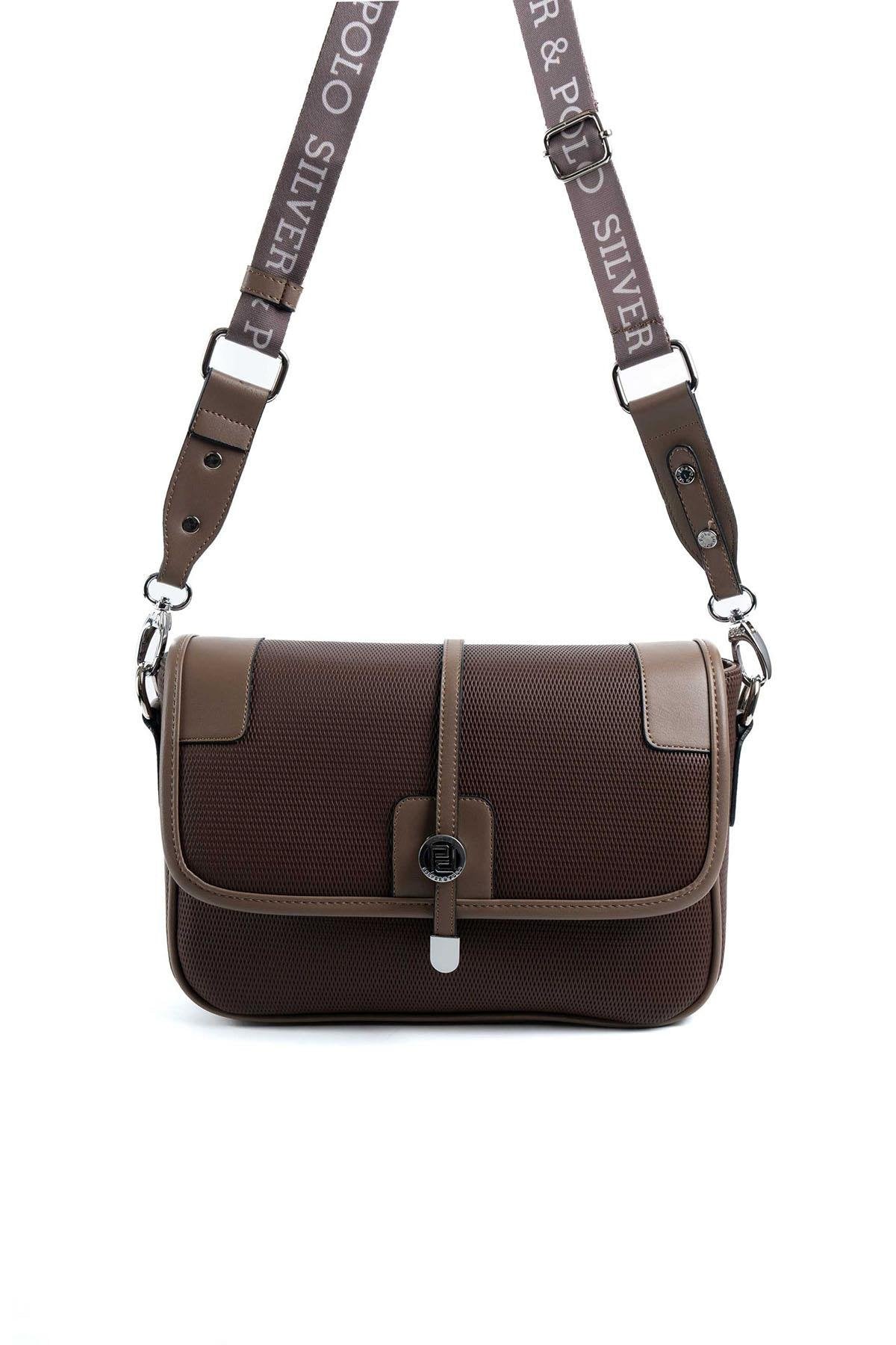 Silver & Polo Kahve - Vizon SP1182 Kadın Çapraz Çanta