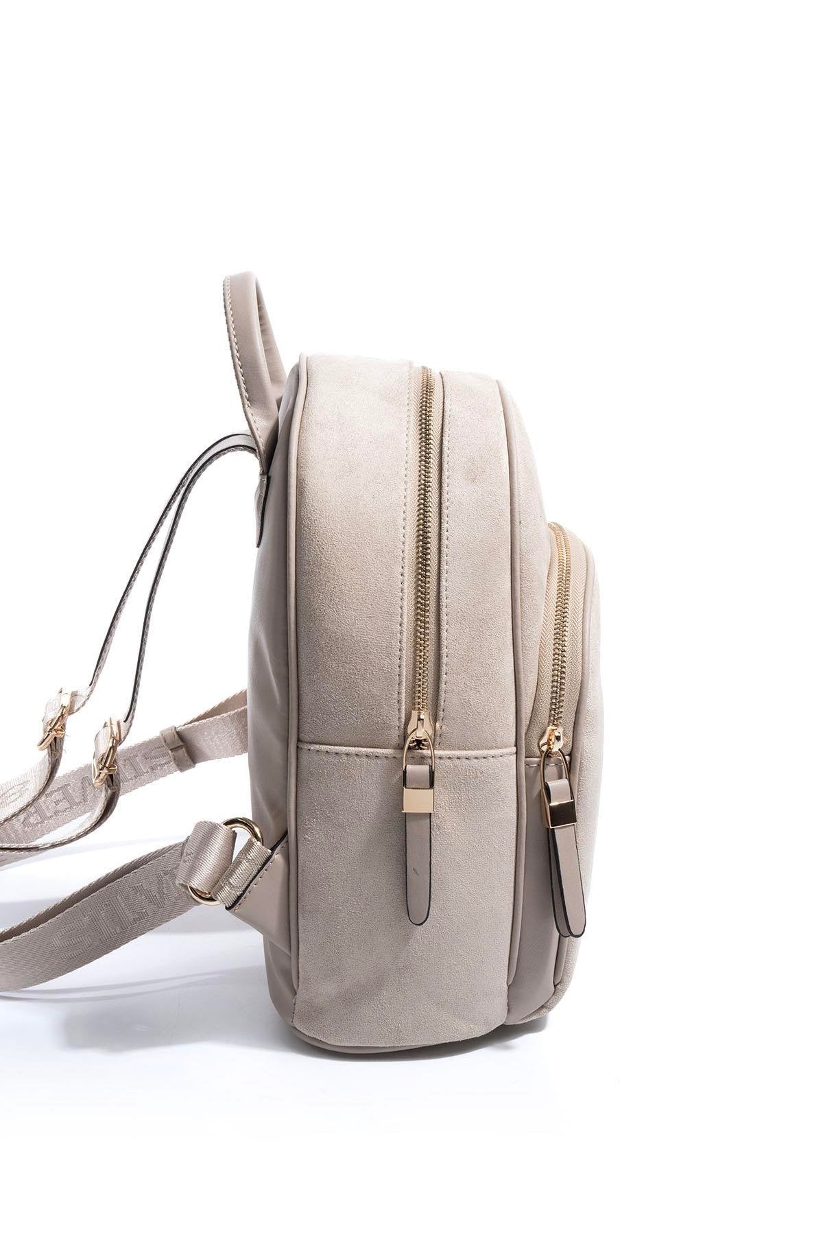 Silver & Polo SP1062 Kadın Sırt Çantası Süet Bej-Kum