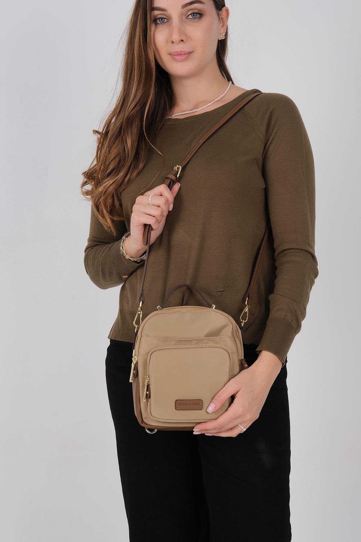 Silver & Polo SP1220 Kadın Çapraz Çanta Vizon-Camel