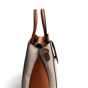 Silver & Polo SP1264 Kadın El Çantası Hasır Bej-Taba