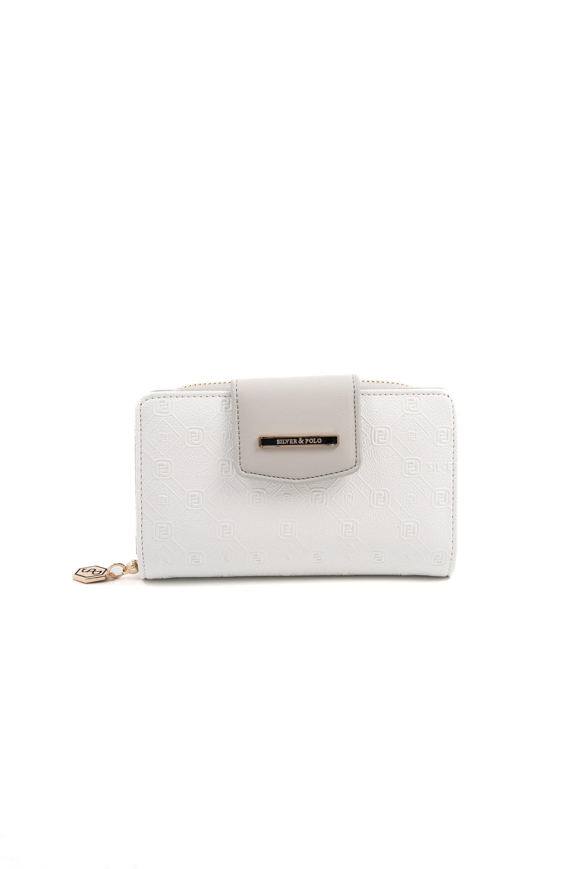 Silver & Polo Beyaz - A.gri SP1202 Kadın Cüzdan & Kartlık