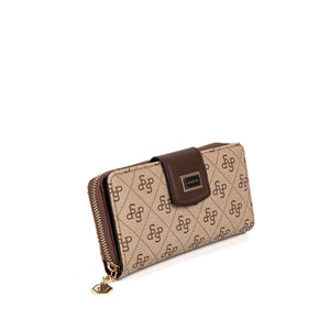 Silver & Polo SP928 Kadın Cüzdan & Kartlık Monogram Koyu Bej-Kahve