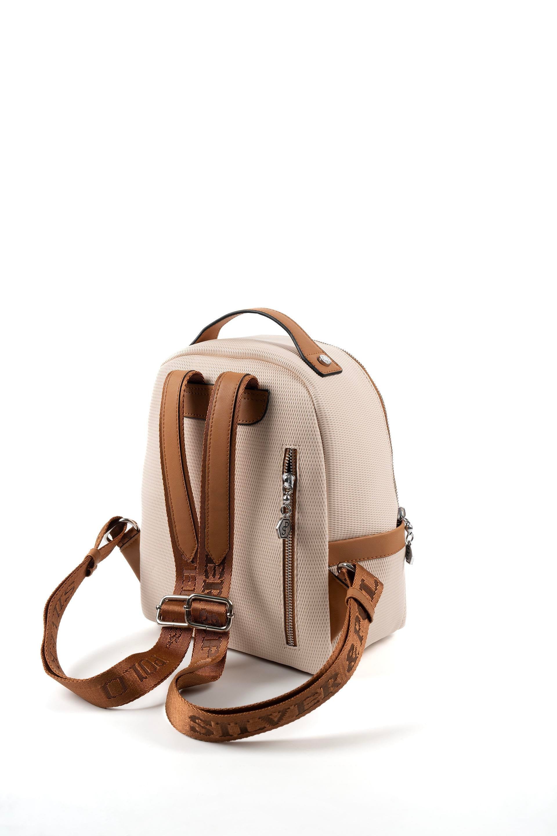 Silver & Polo Bej - A.Taba SP1061 Kadın Sırt Çantası