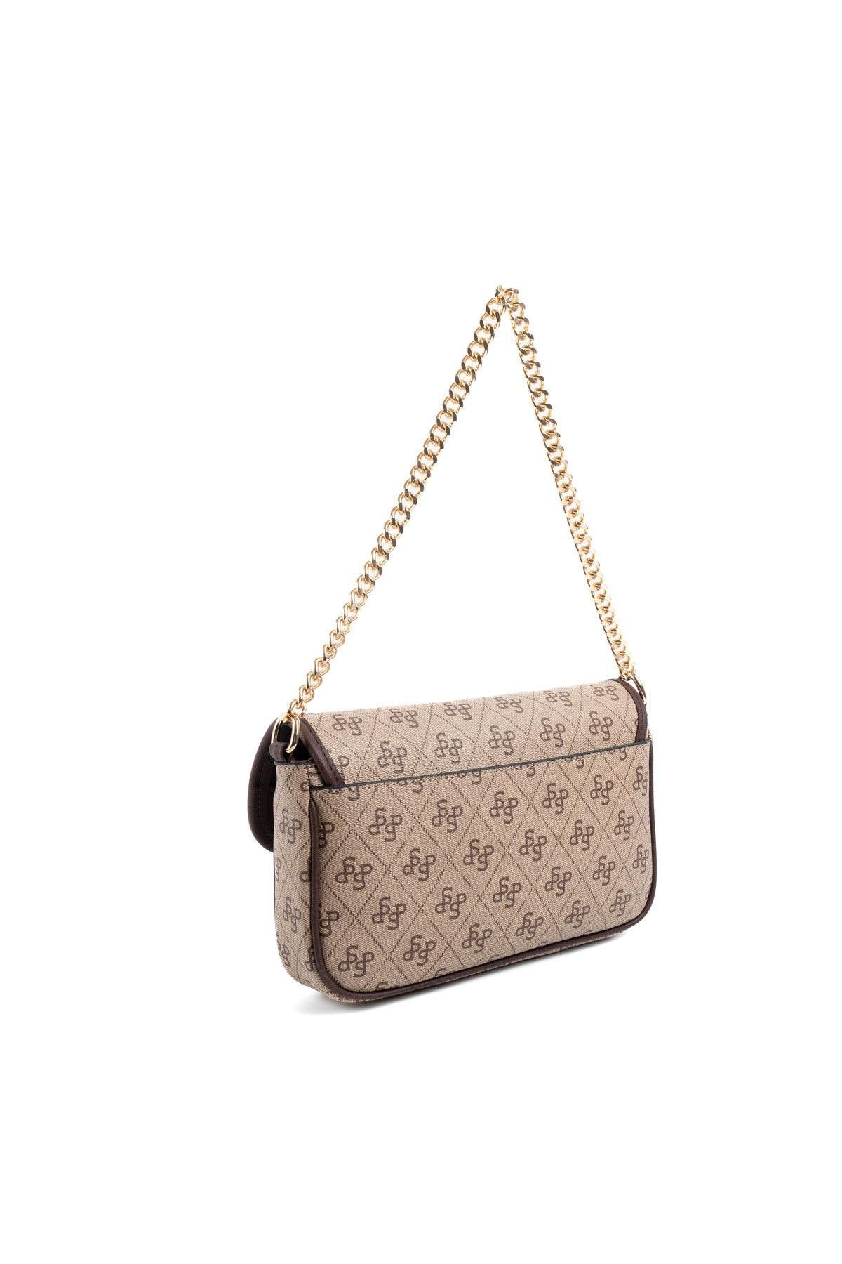 Silver & Polo Koyu Bej - Kahve SP1171 Kadın Omuz Çantası