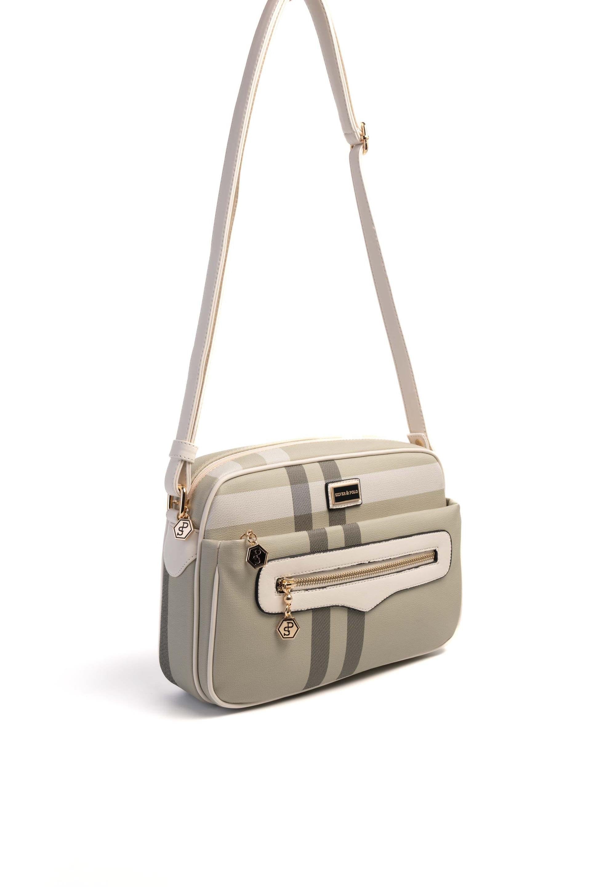 Silver & Polo A.Yeşil - Kemik SP491 Kadın Çapraz Çanta