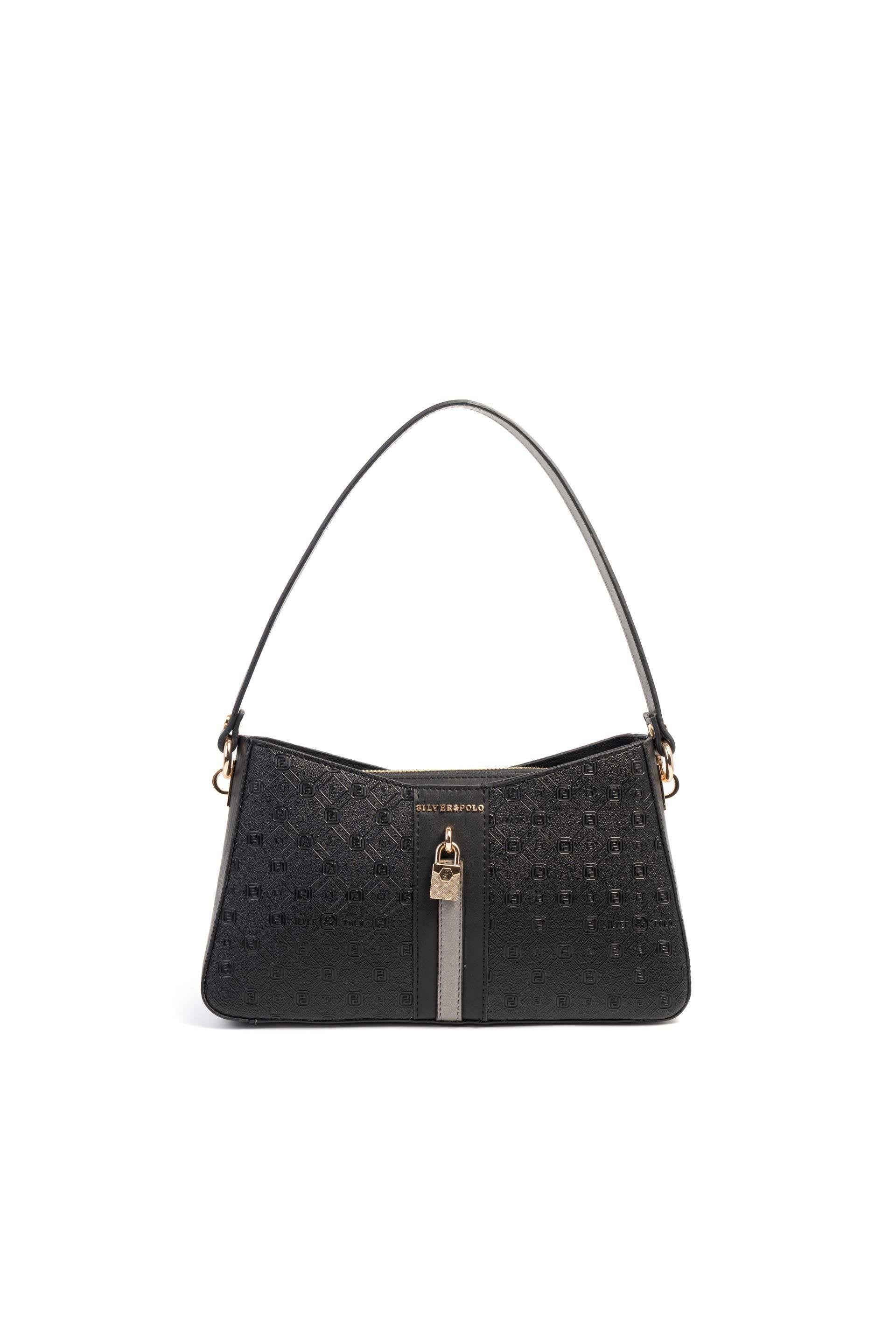 Silver & Polo Siyah - Platin SP1102 Kadın Omuz Çantası