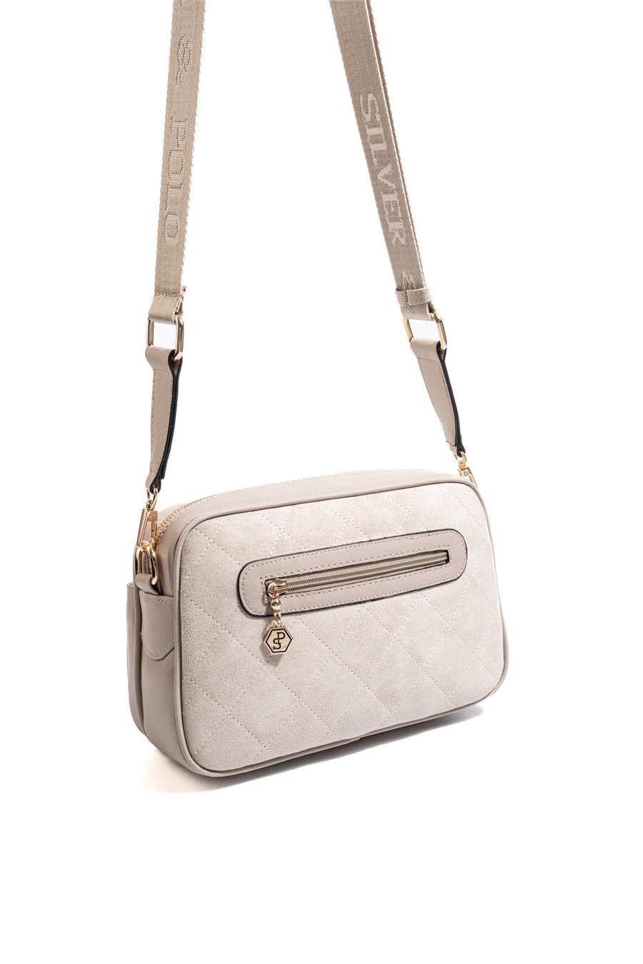 Silver & Polo SP1267 Kadın Çapraz Çanta Süet Bej-Kum