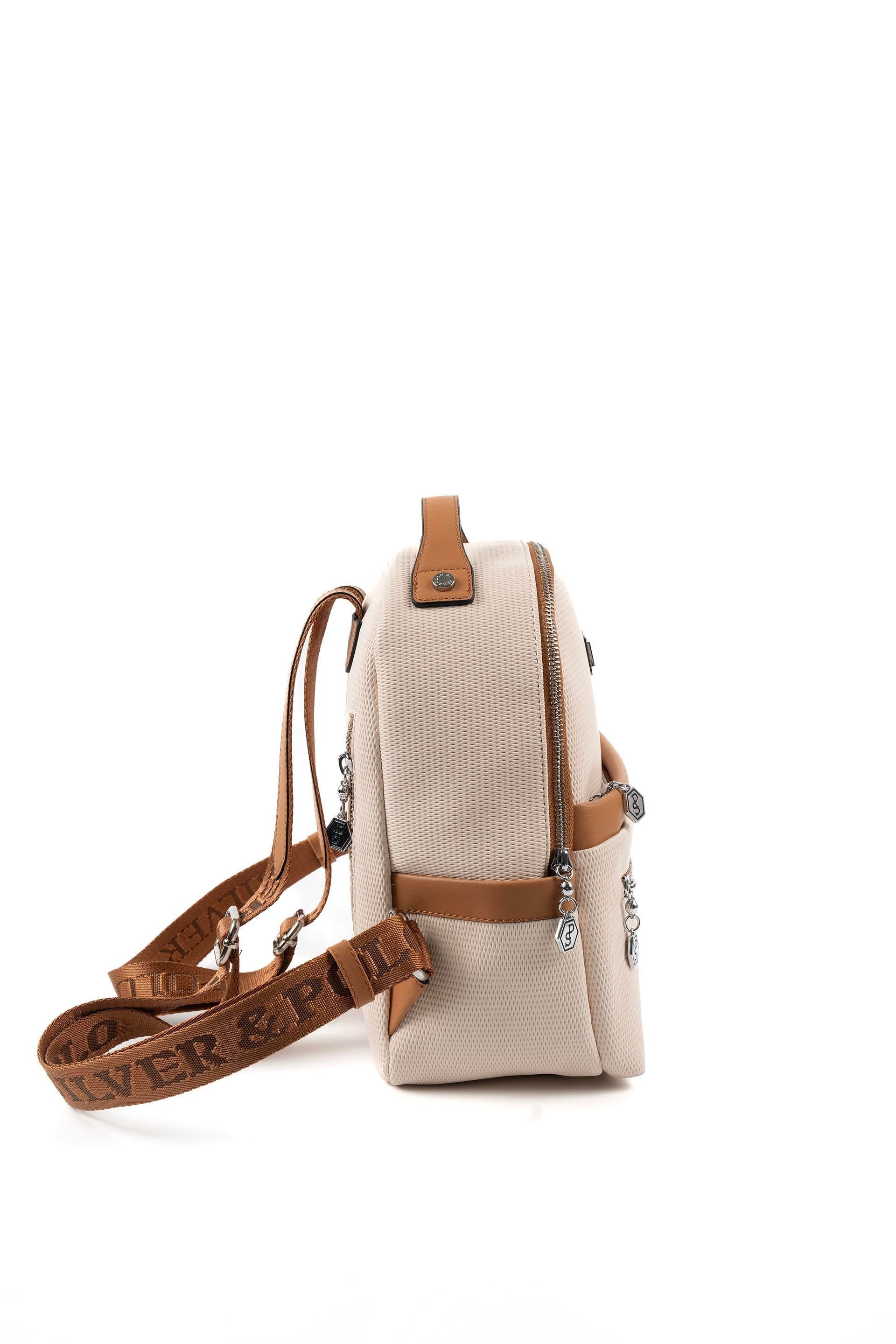 Silver & Polo Bej - A.Taba SP1061 Kadın Sırt Çantası